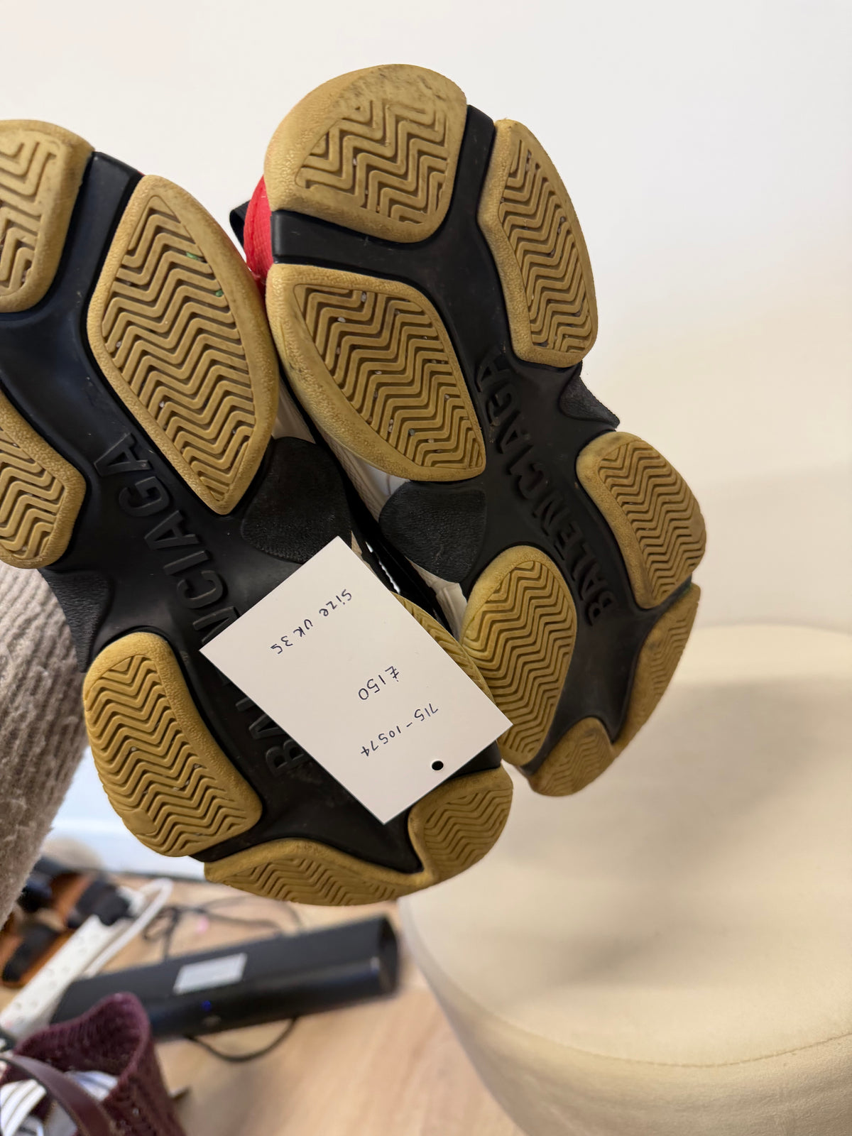 Preloved Balenciaga Trainers Size 36 - UK 3 Black and White