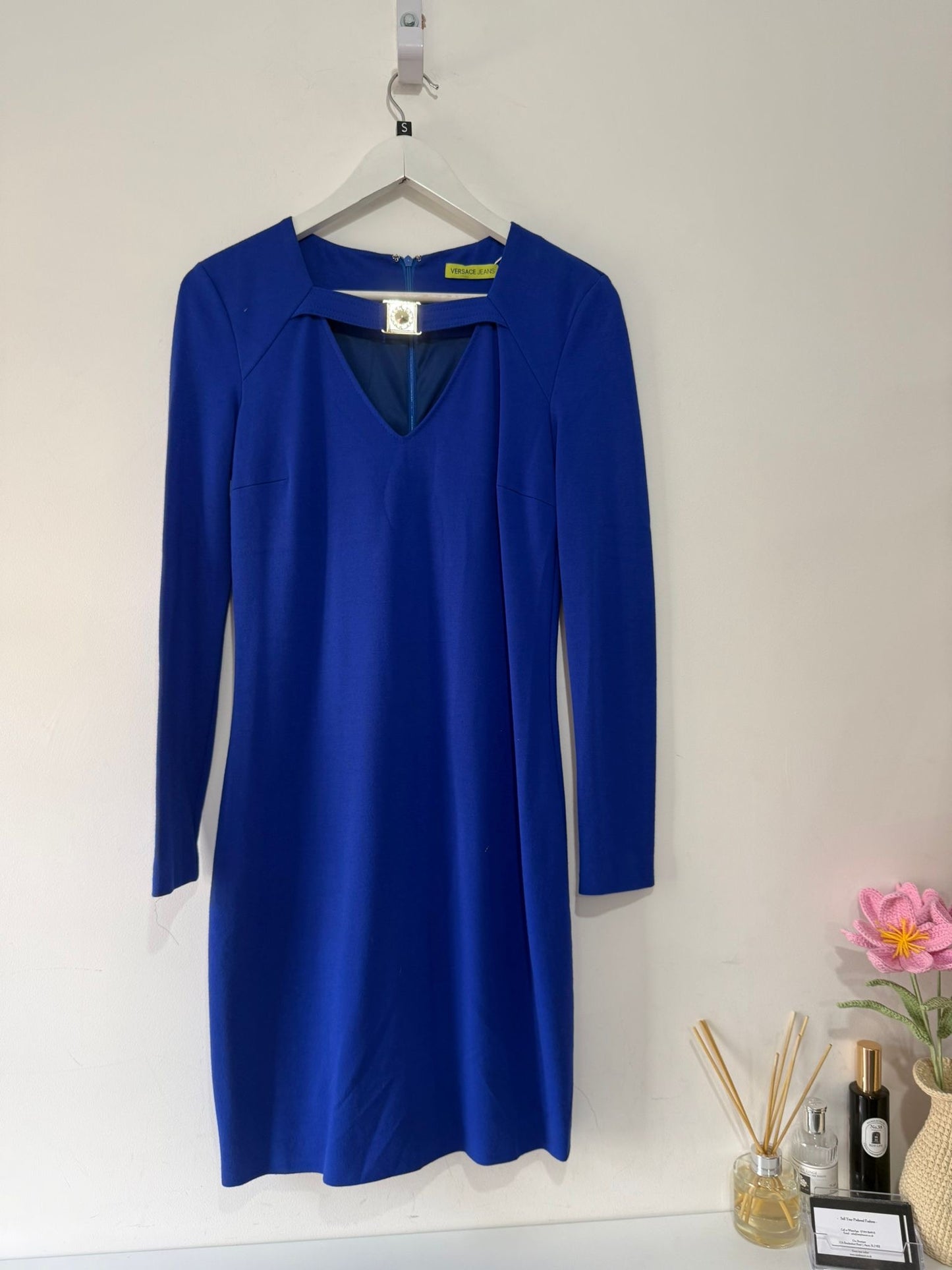 Preloved, Royal Blue Versace Jeans Dress, UK 10