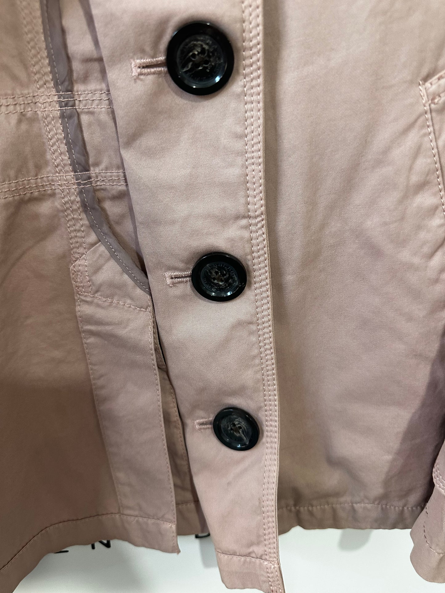 Dusky Pink Burberry Black Label Trench Coat, Size M