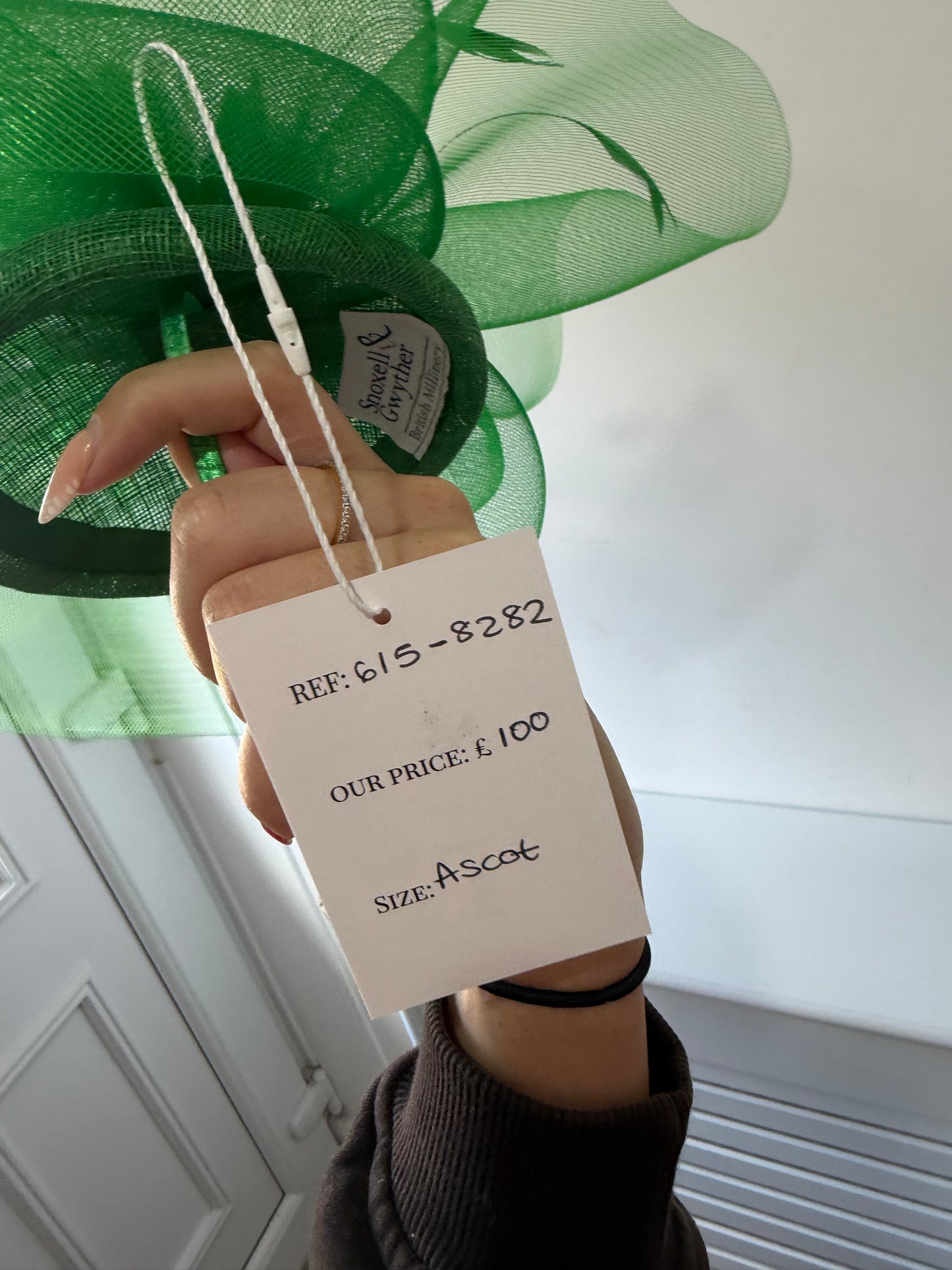 Preowned Green Snoxell & Gwyther Fascinator, Ascot