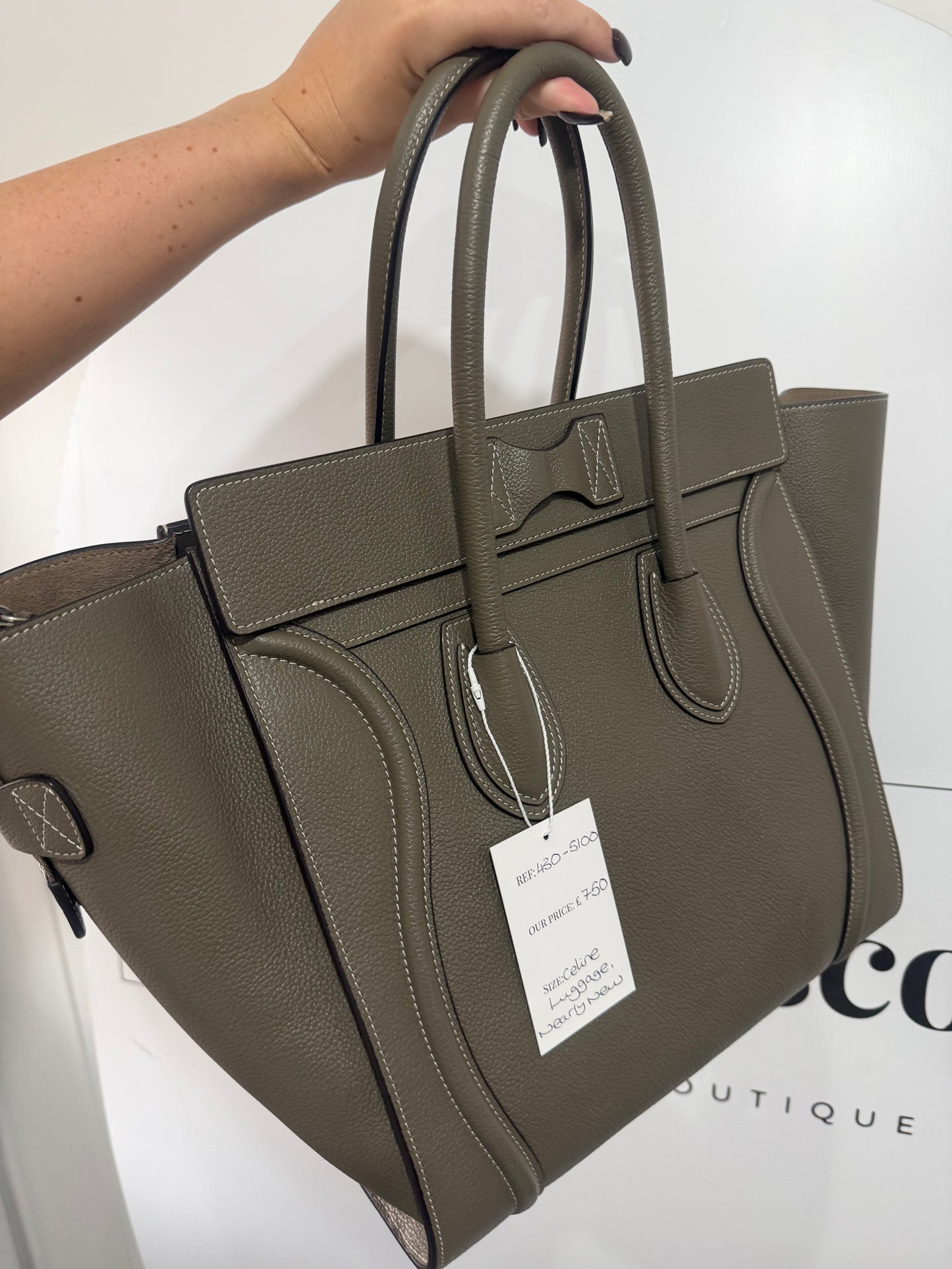 Taupe Grey Celine Luggage Bag, Excellent Condition