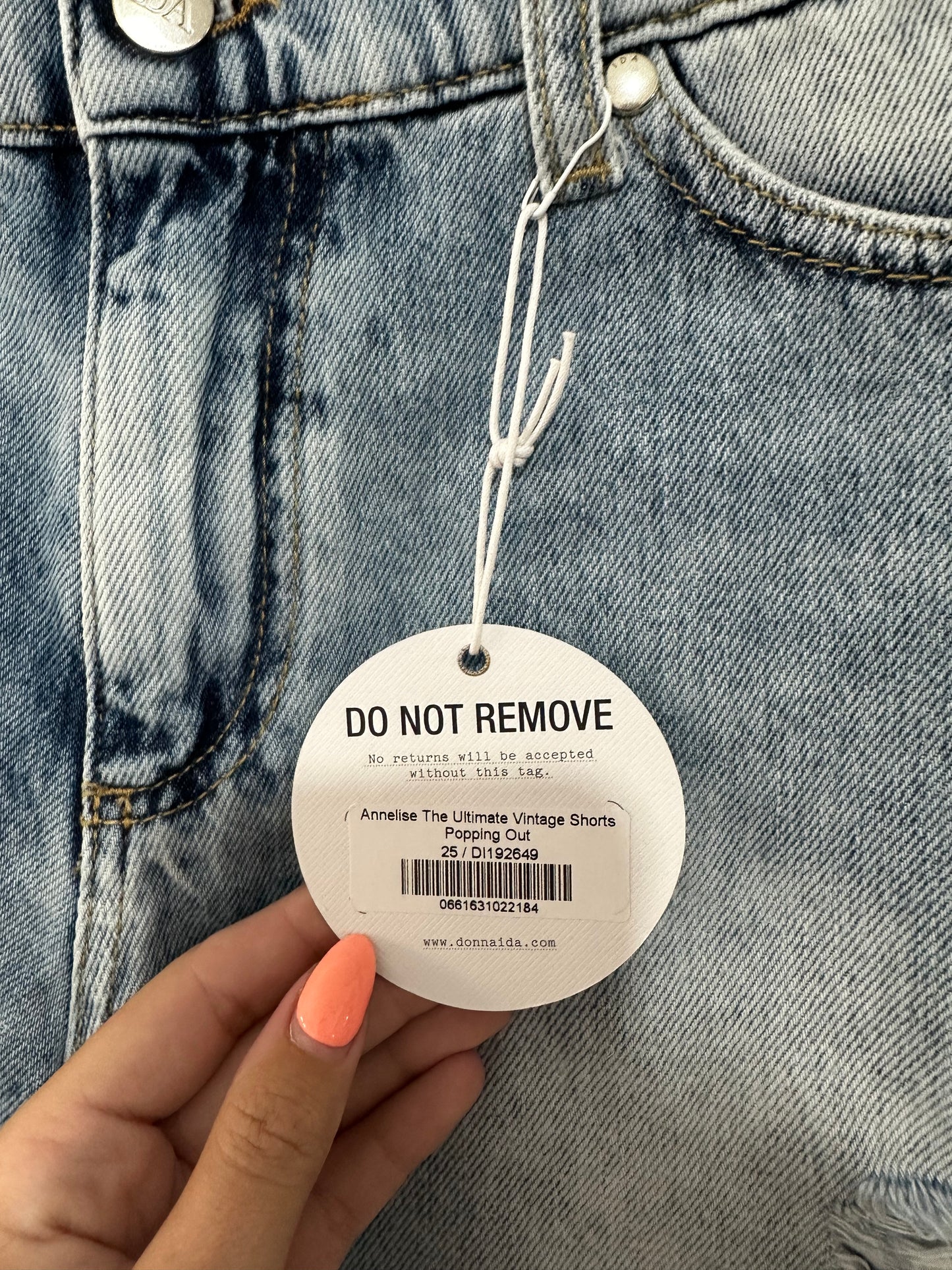 Denim Donna Ida Shorts, Size XS Waist 25