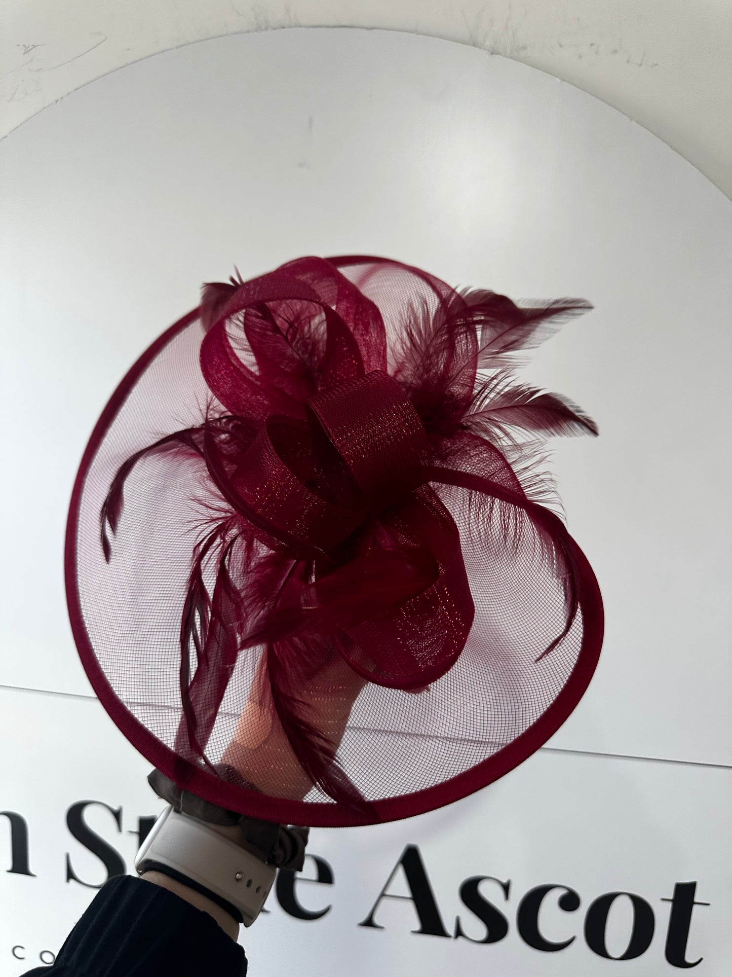 Burgundy Fascinator