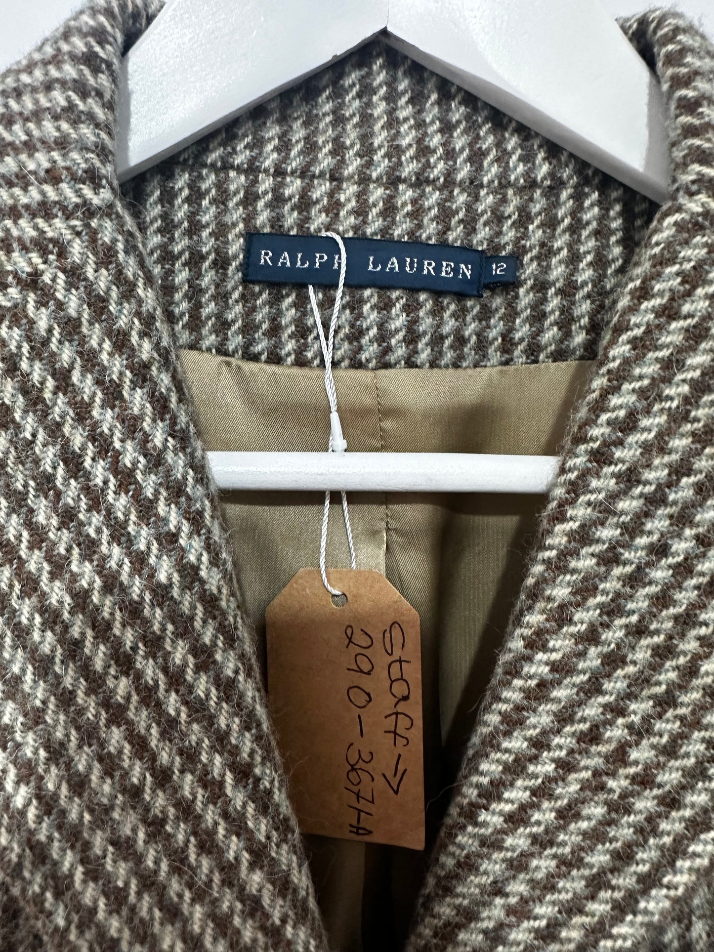 Houndstooth Tweed Ralph Lauren Blazer, Size 12-14