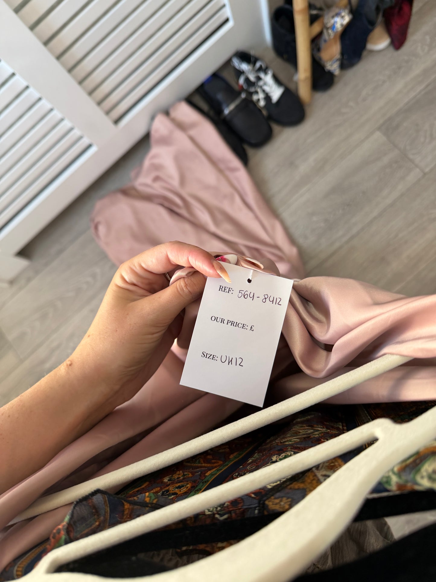 Preloved, Rose Gold Violet Aurora Dress, UK 12