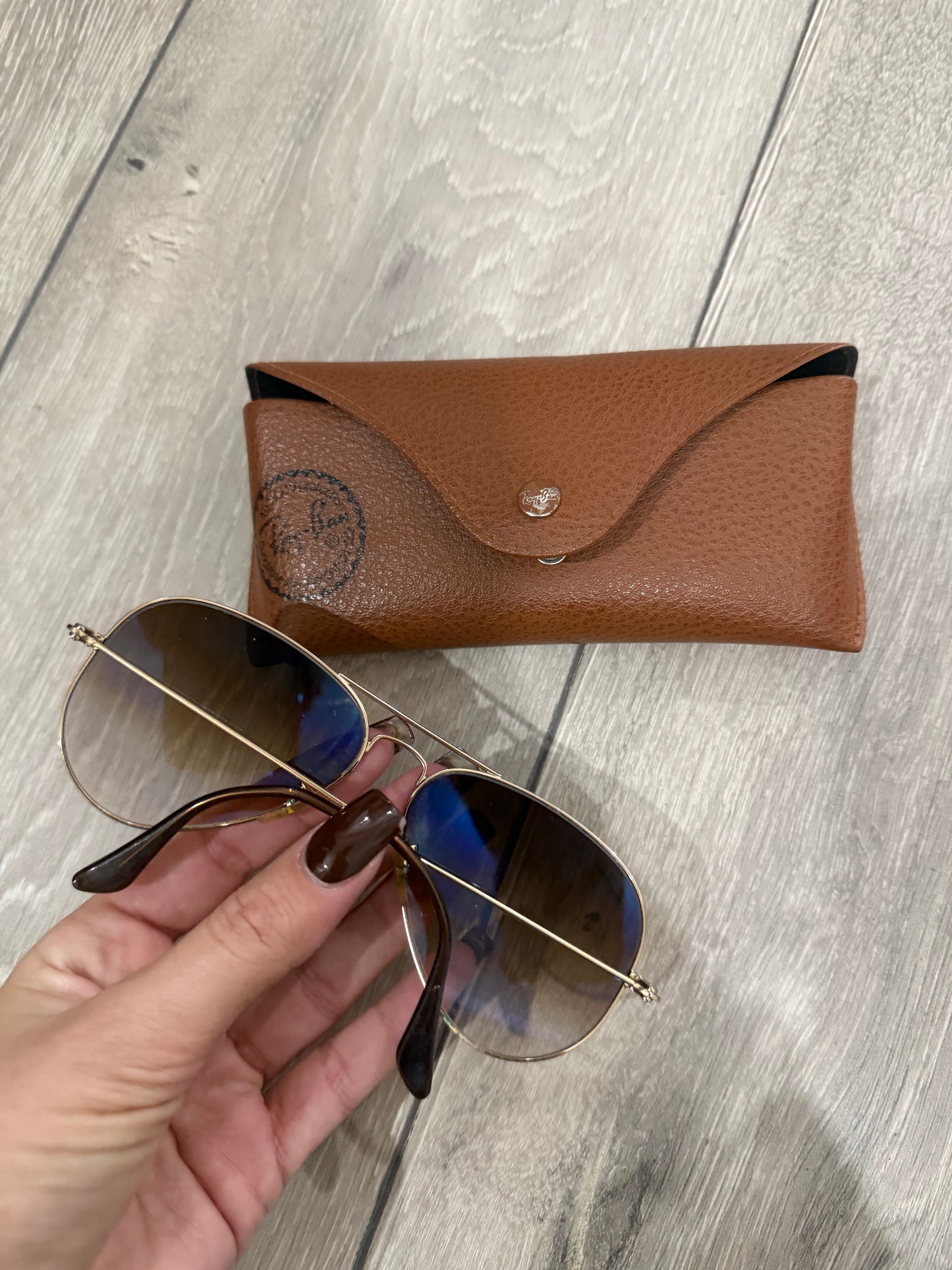 Brown Gradient Raybans Sunglasses