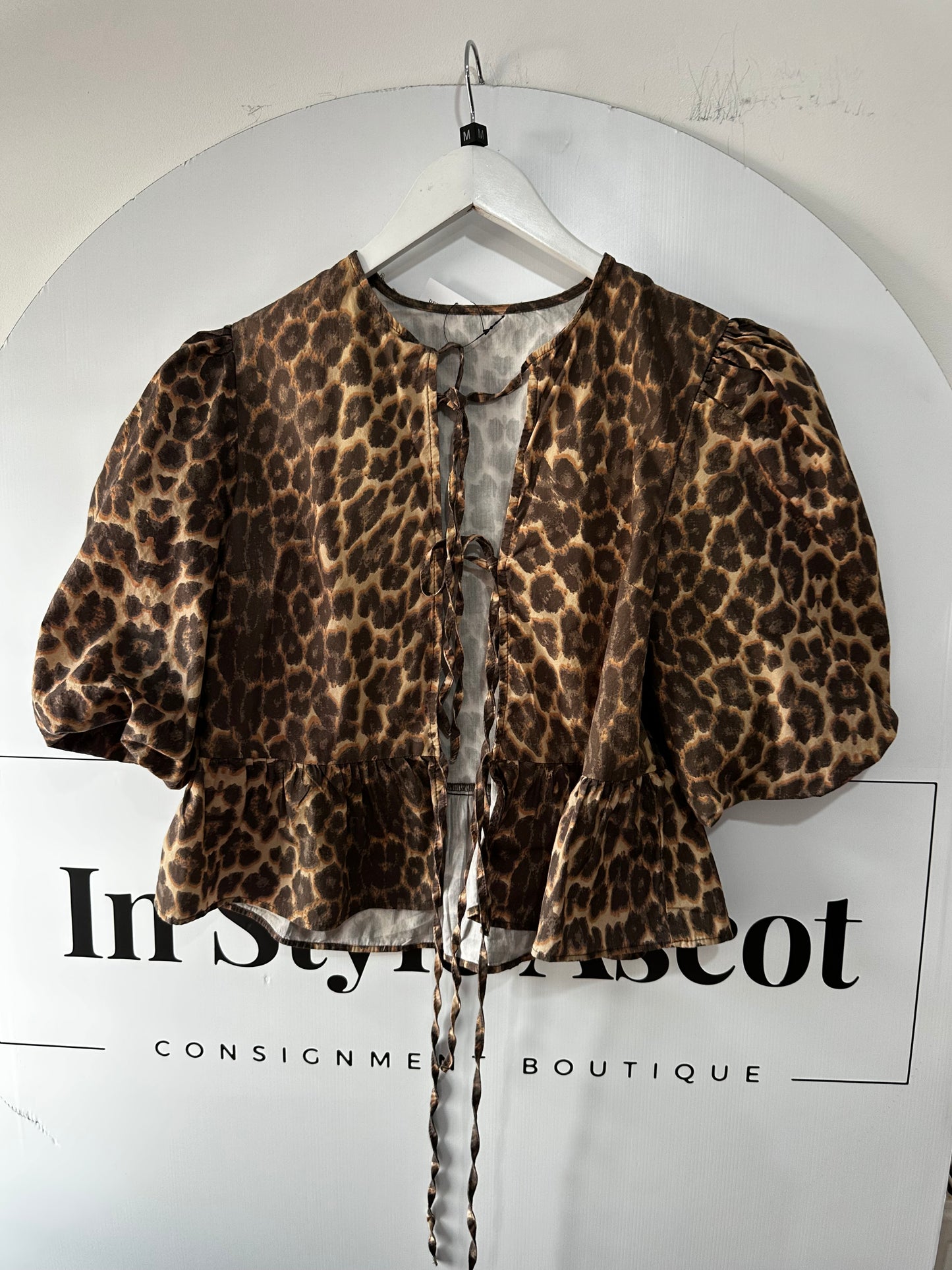 Leopard Print Blouse, Size 12