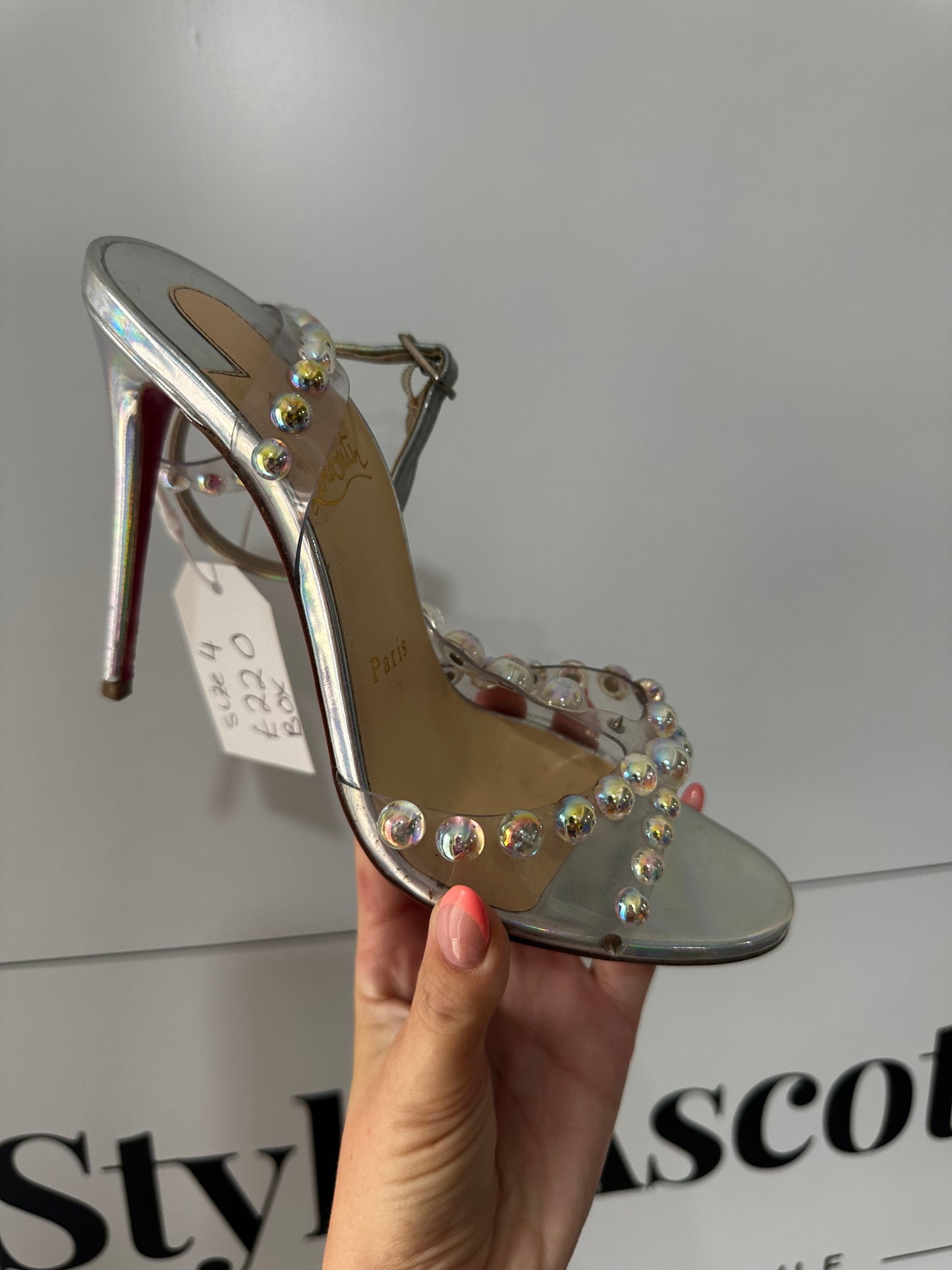 Pearl Studded Christian Louboutin Heels, Size 37 - UK 4