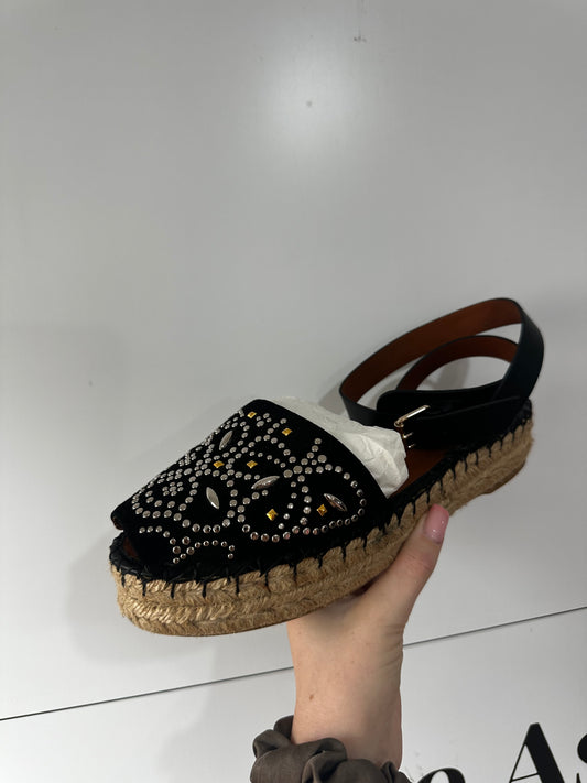Black Valentino Espadrille Shoes, 7