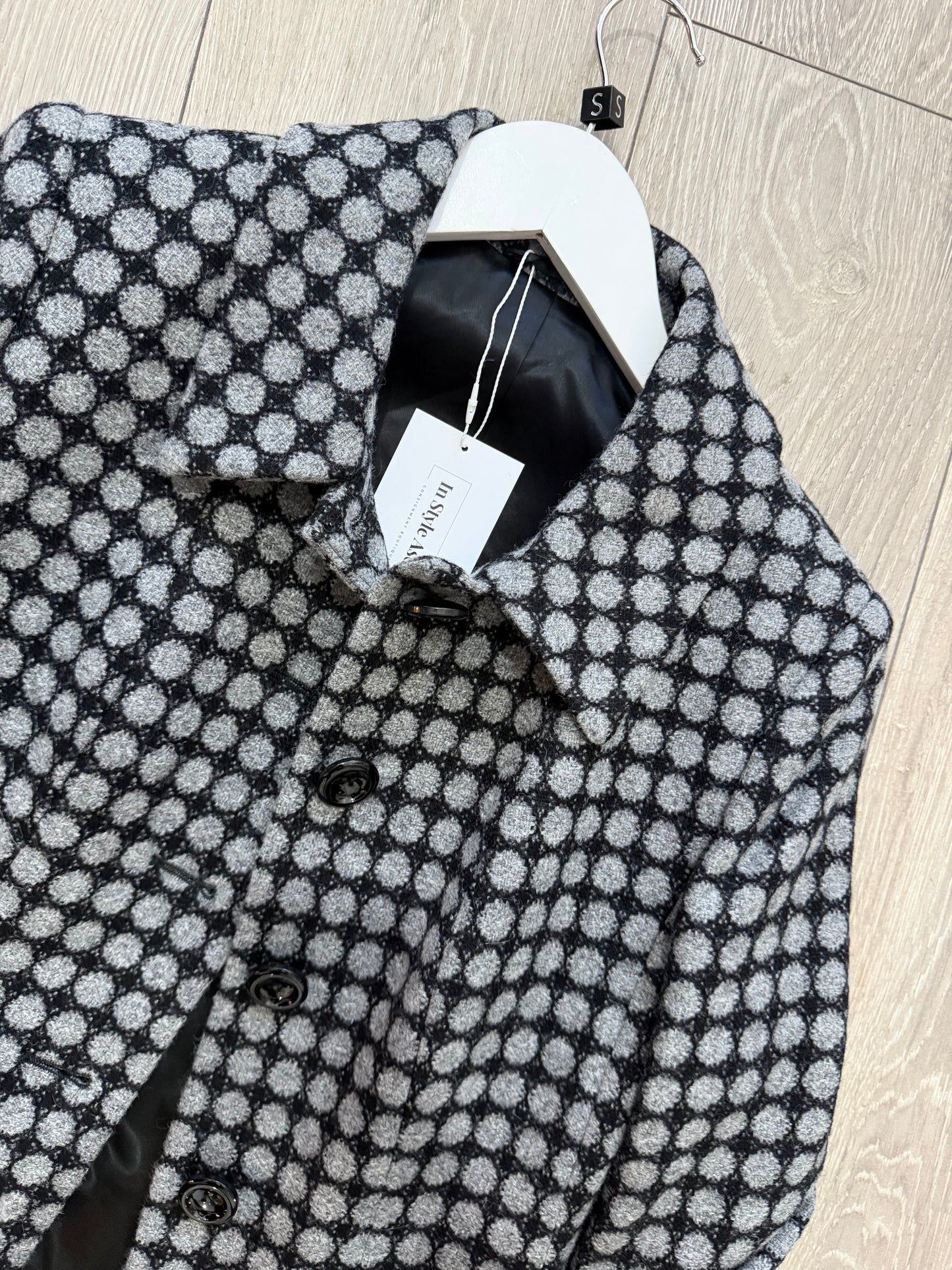 Grey Hobbs Wool Coat, Size 8-10