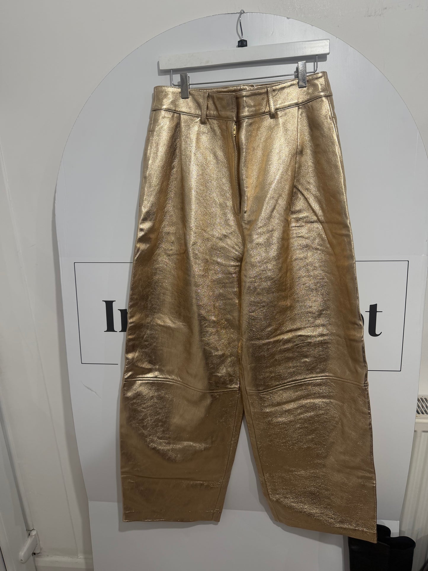 Gold & Other Stories Leather Trousers, Size 12