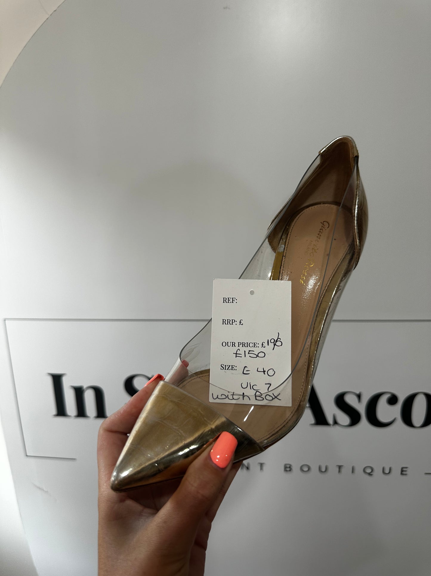 Gold/Clear Giannvito Rossi Heels, 40 - 7