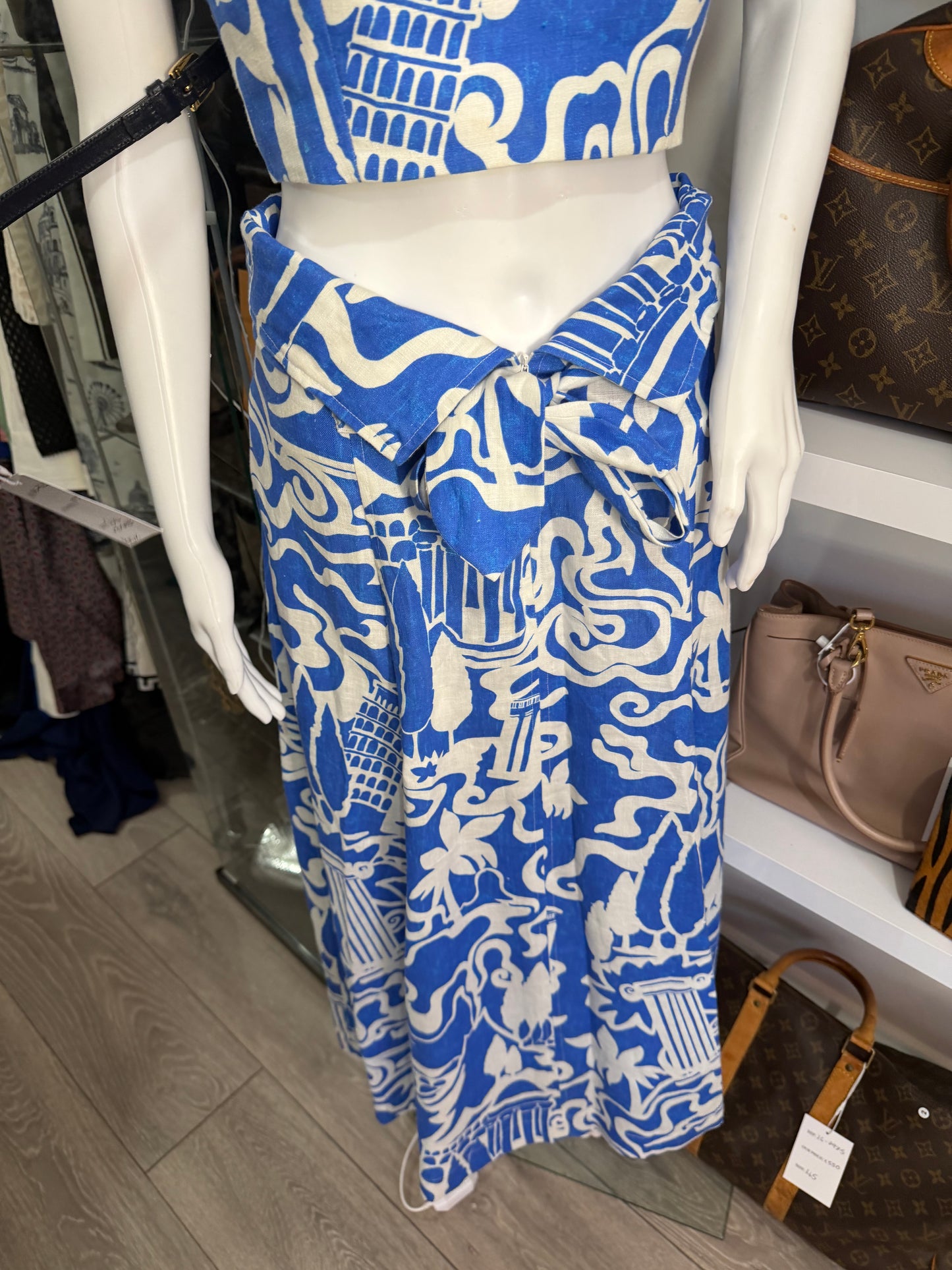 Preloved, Blue Mara Hoffman Skirt Co-ord, UK 10-12