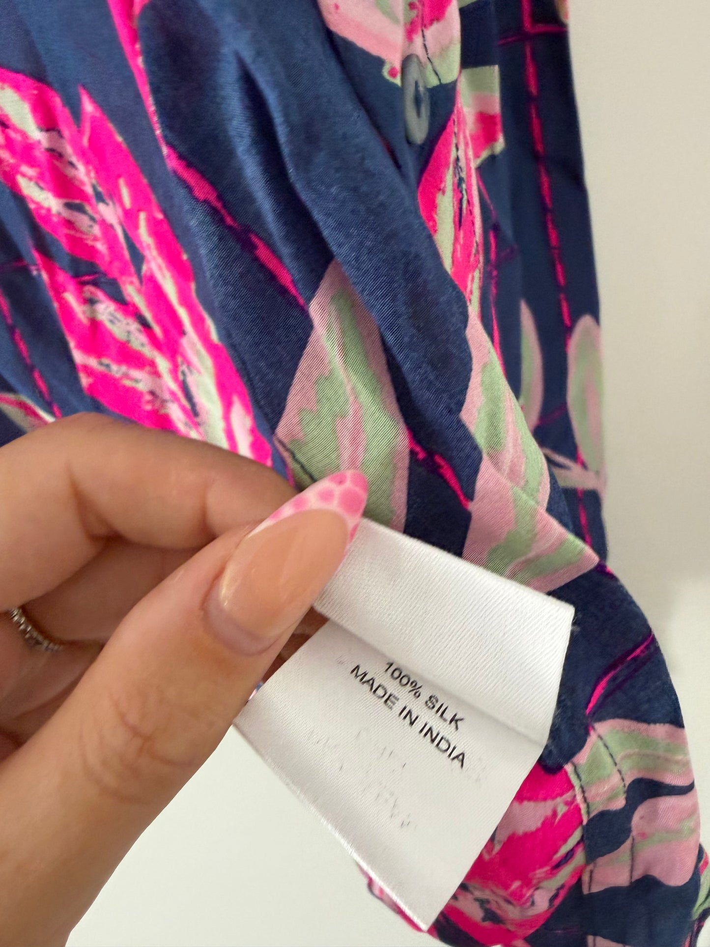 Pre-loved Pink/Navy Mercy Delta Blouse, XL