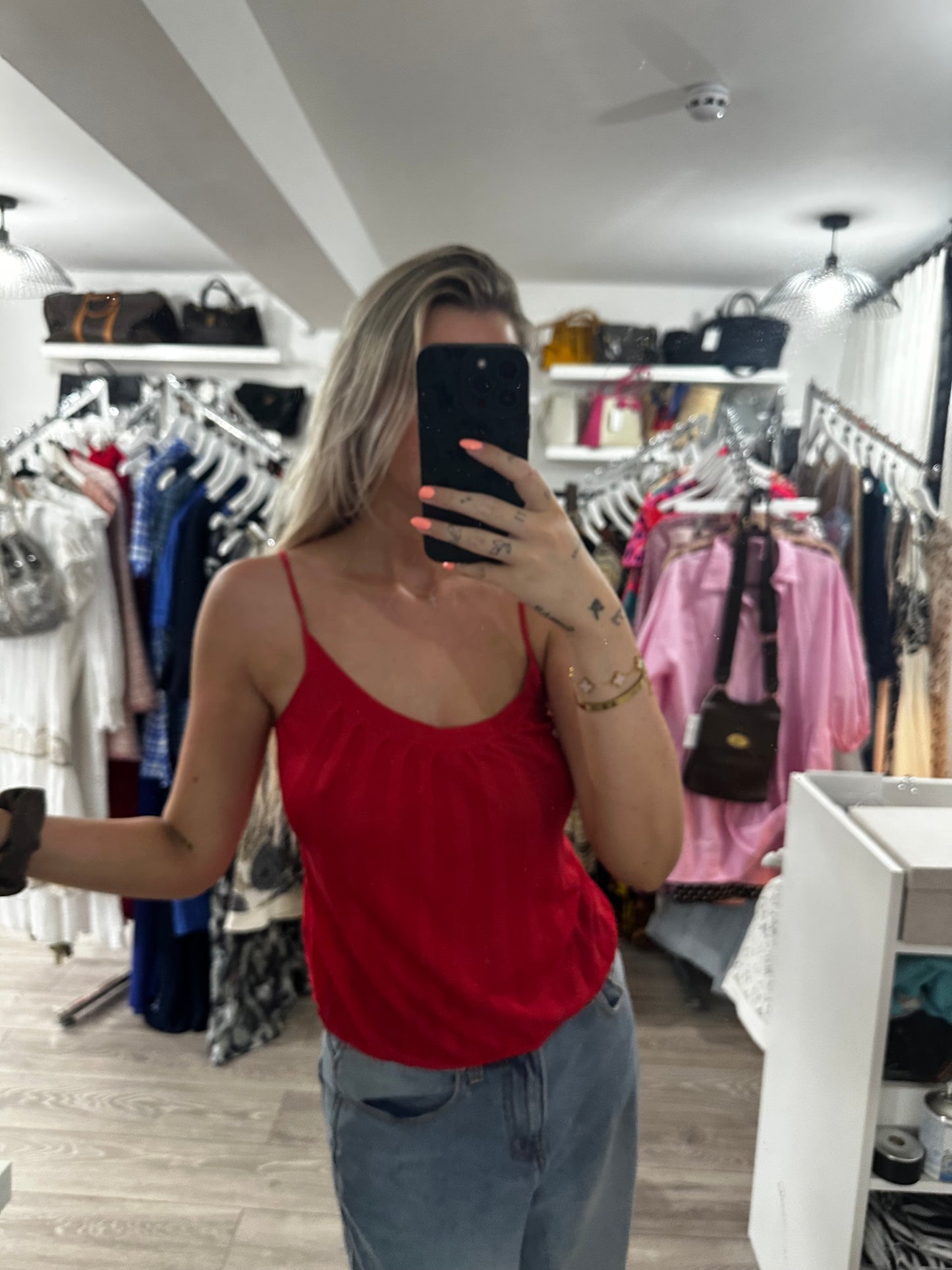 Red Emporio Armarni Cami, Size S