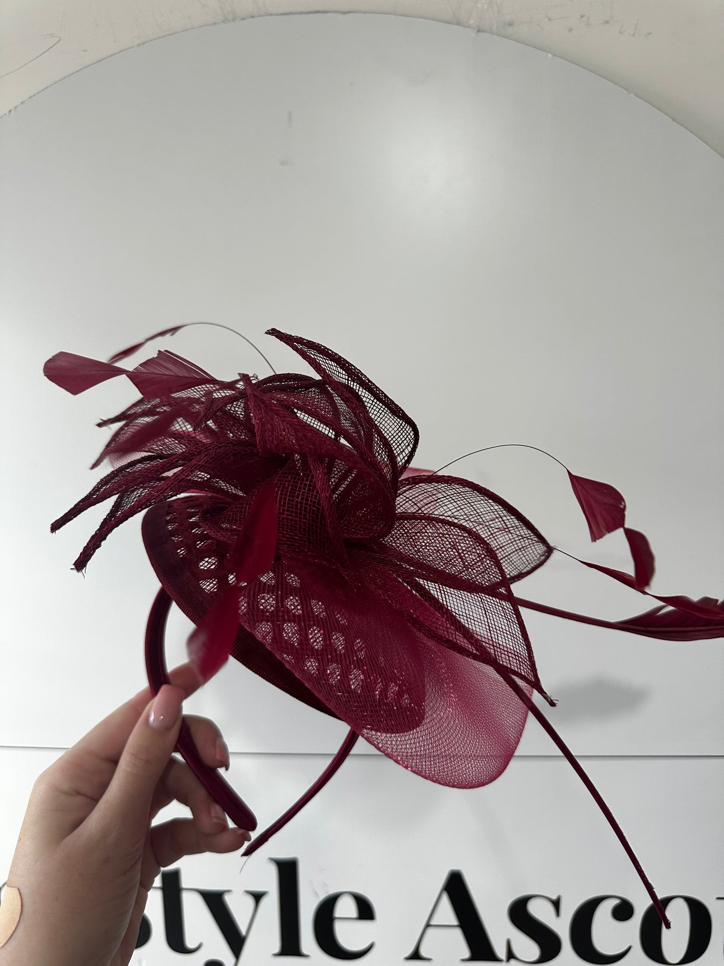 Burgundy Fascinator