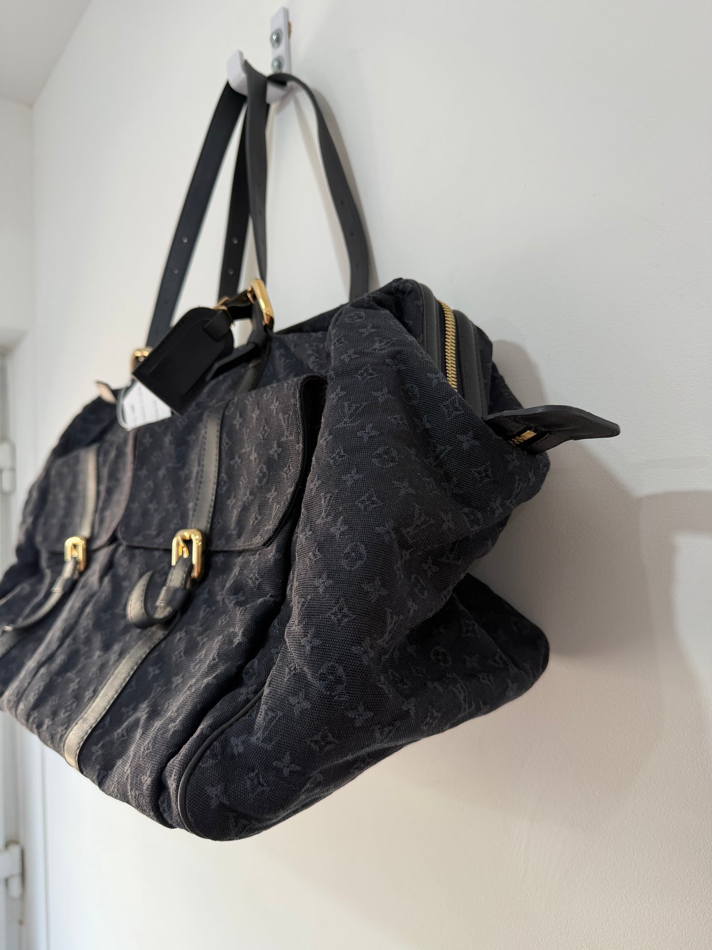 Preloved, Navy Louis Vuitton Denim Keepall, Josephine