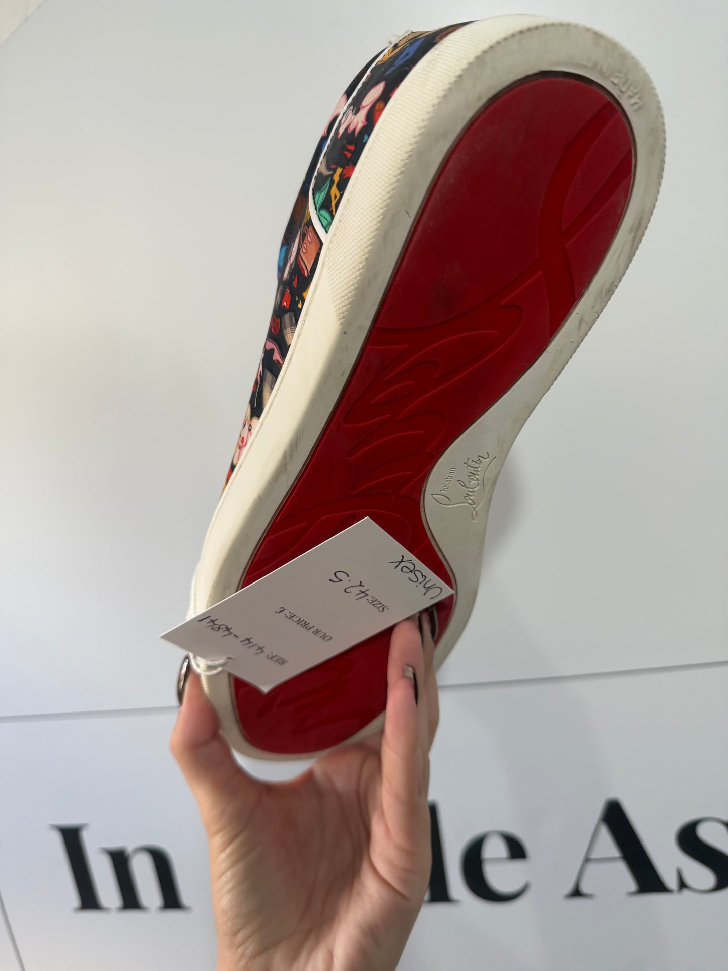 Unisex Pattern Christian Louboutin Sneakers, Size 42.5