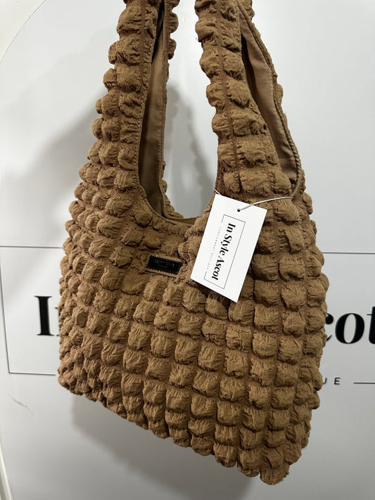 Beige Saint + Sofia Soho Shoulder Tote Bag - Beige