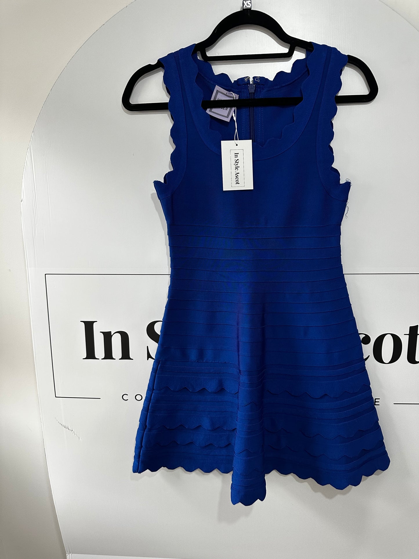 Blue Herve Ledger Bandage Dress, Fits a Size XS/S