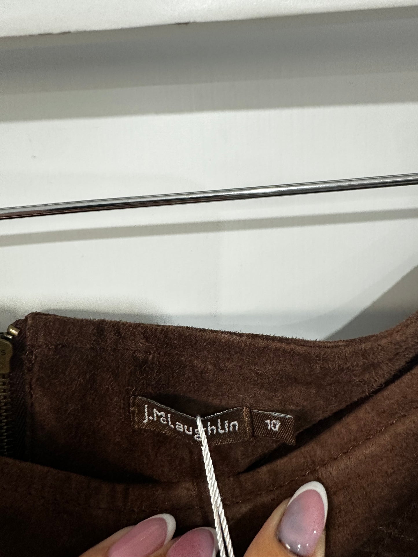 Brown Suede J M Cloughlin Skirt, Size 10/12