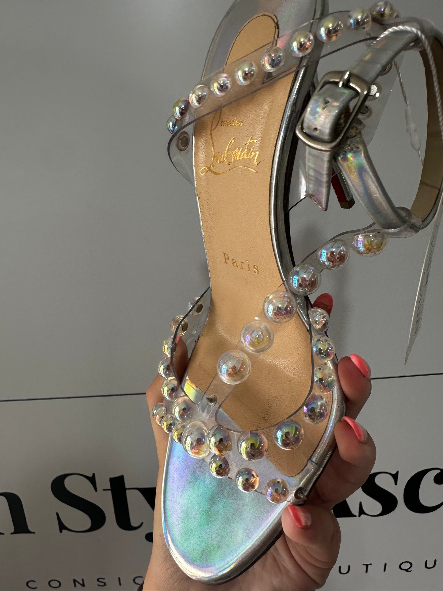 Pearl Studded Christian Louboutin Heels, Size 37 - UK 4
