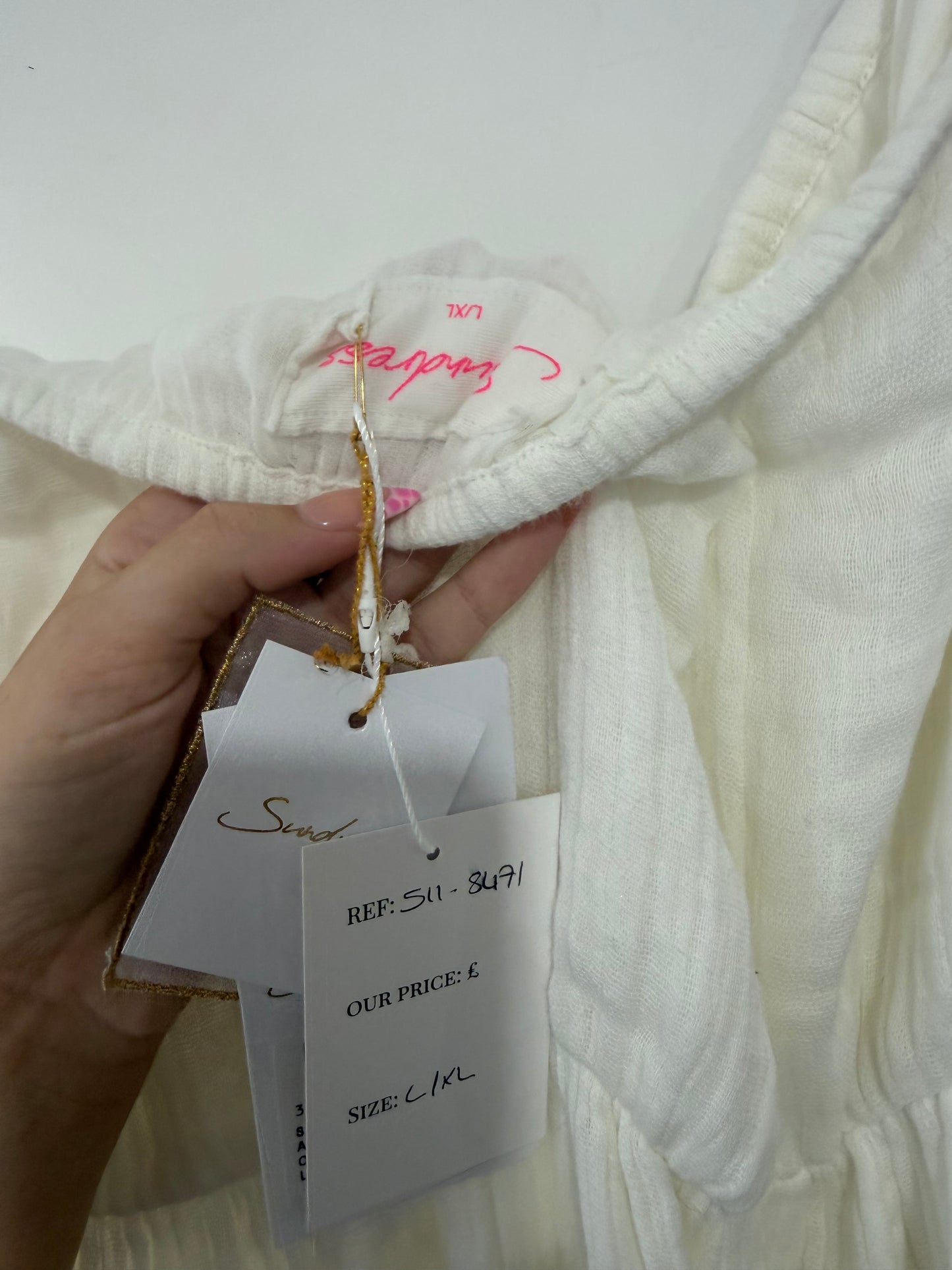 Preloved Cream BNWT Sundress Cover up Dress, L/XL
