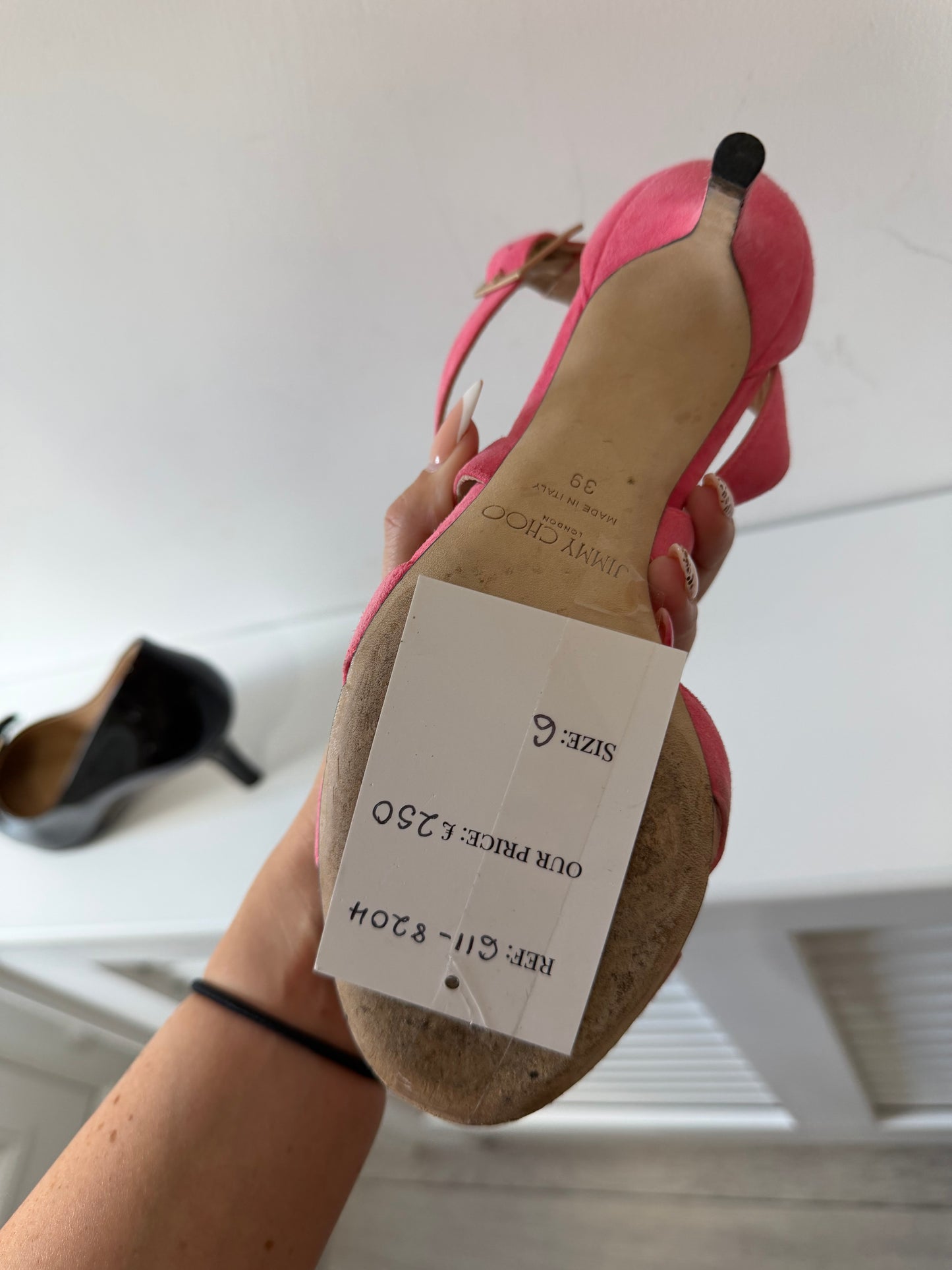 Preloved, Pink Suede Jimmy Choo Heels, Size 6