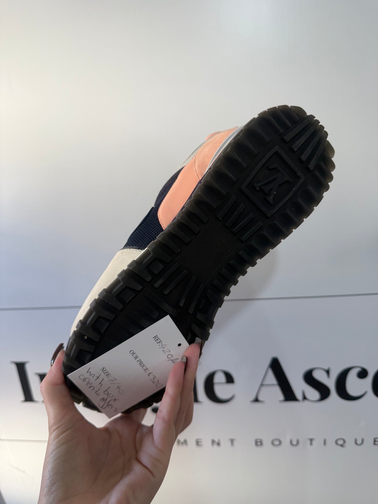 Navy and pink Louis Vuitton Trainers, Size 7/40