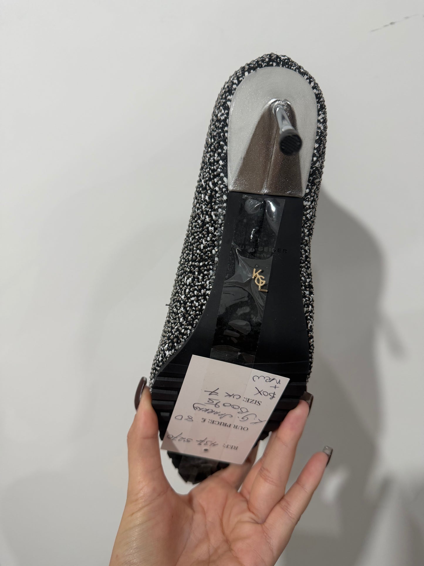 Black Sparkle Kurt Gieger Ankle Boots, 40 - UK 7