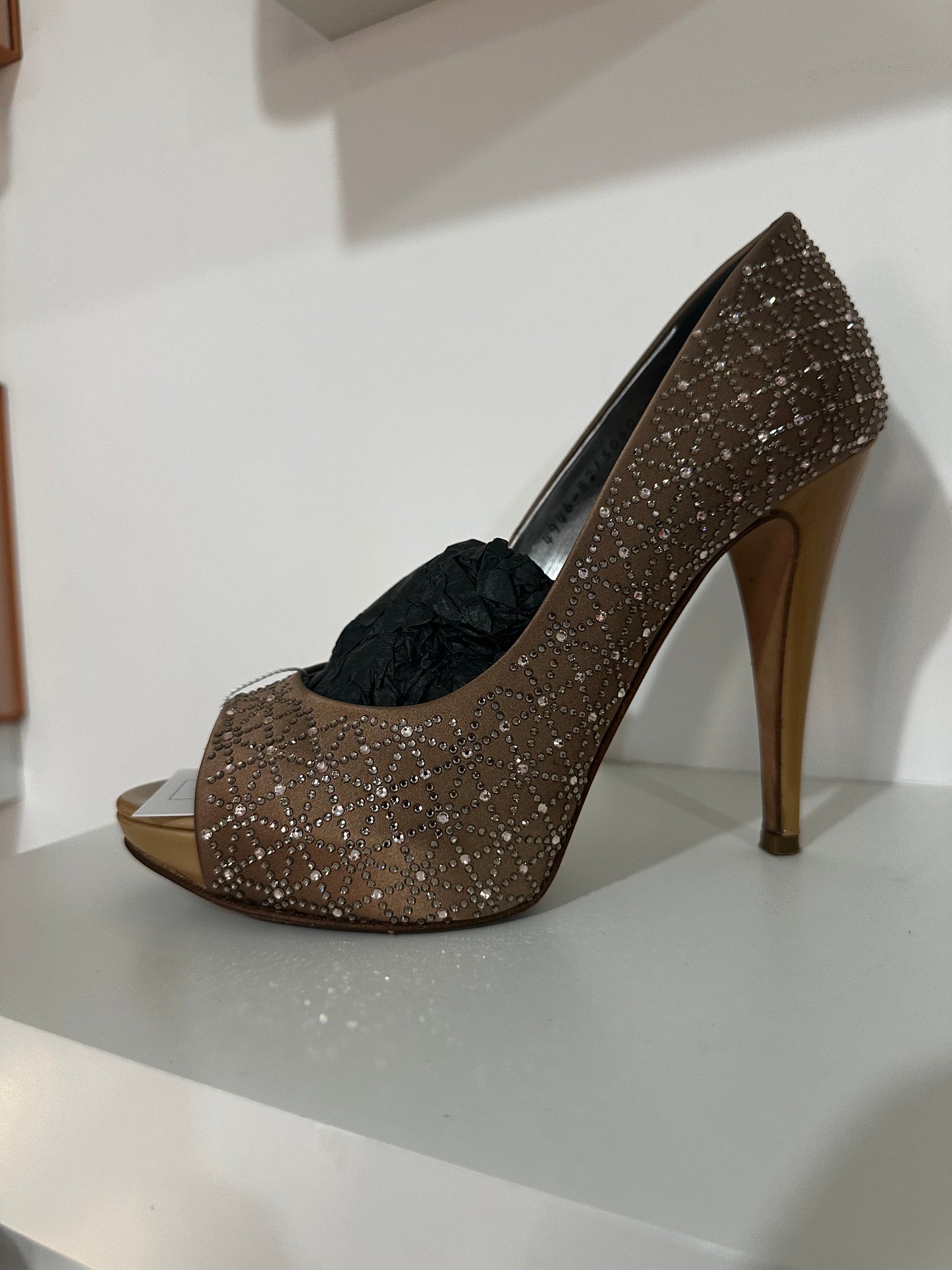 Brown & Sparkle Gina Heels, 39.5 - 6.5 UK