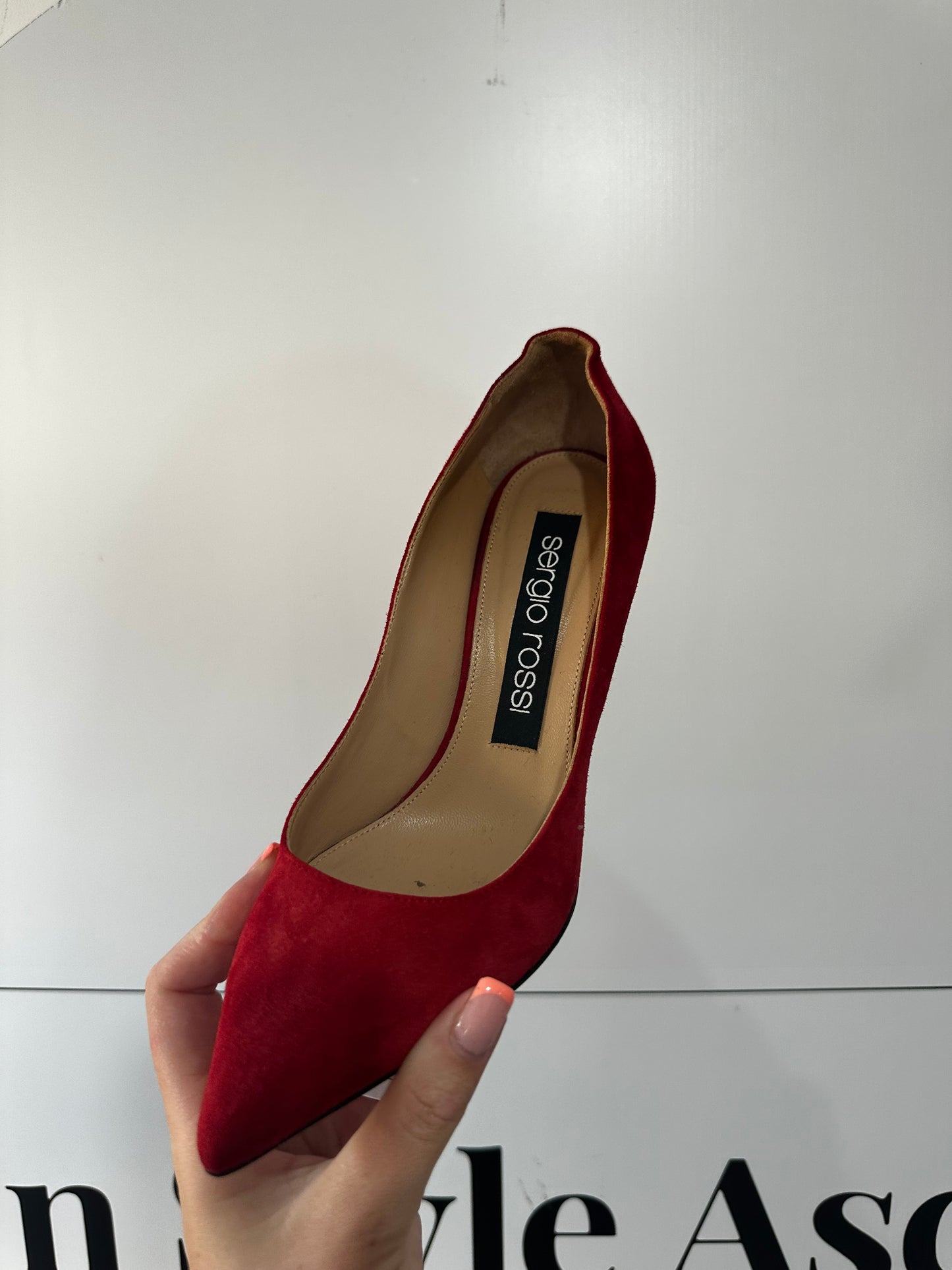 Red Sergio Rossi Heels, Size 37.5