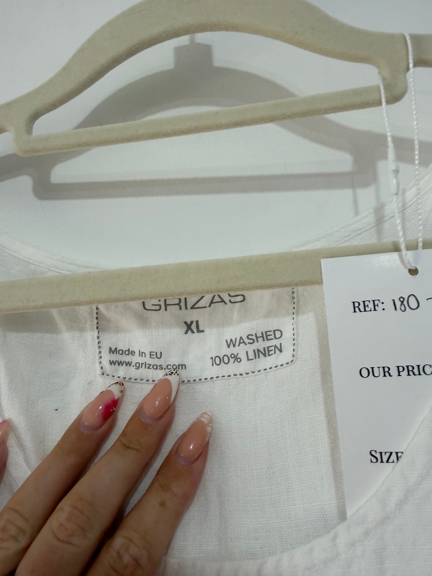 Preloved, White Linen Grizas Dress, XL