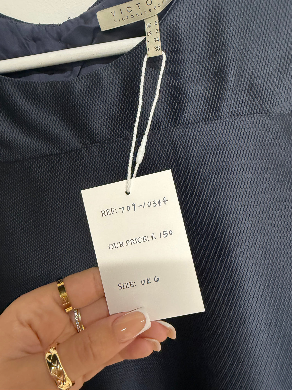 Preloved Victoria Beckham Dress Size UK 6 Navy