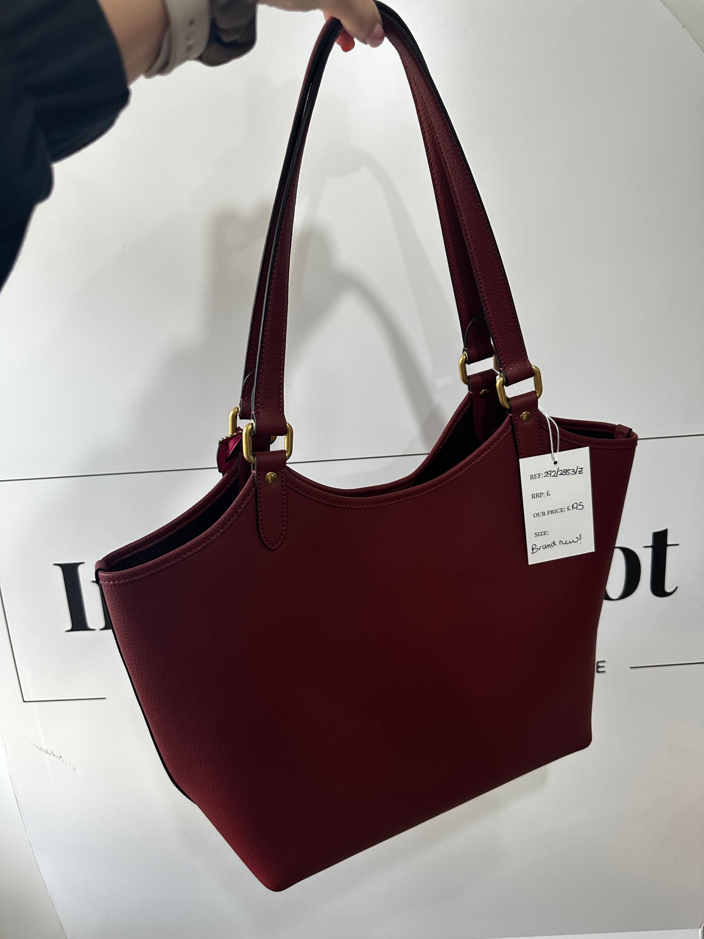 Light Burgundy Coach Handbag, Brand New Tote