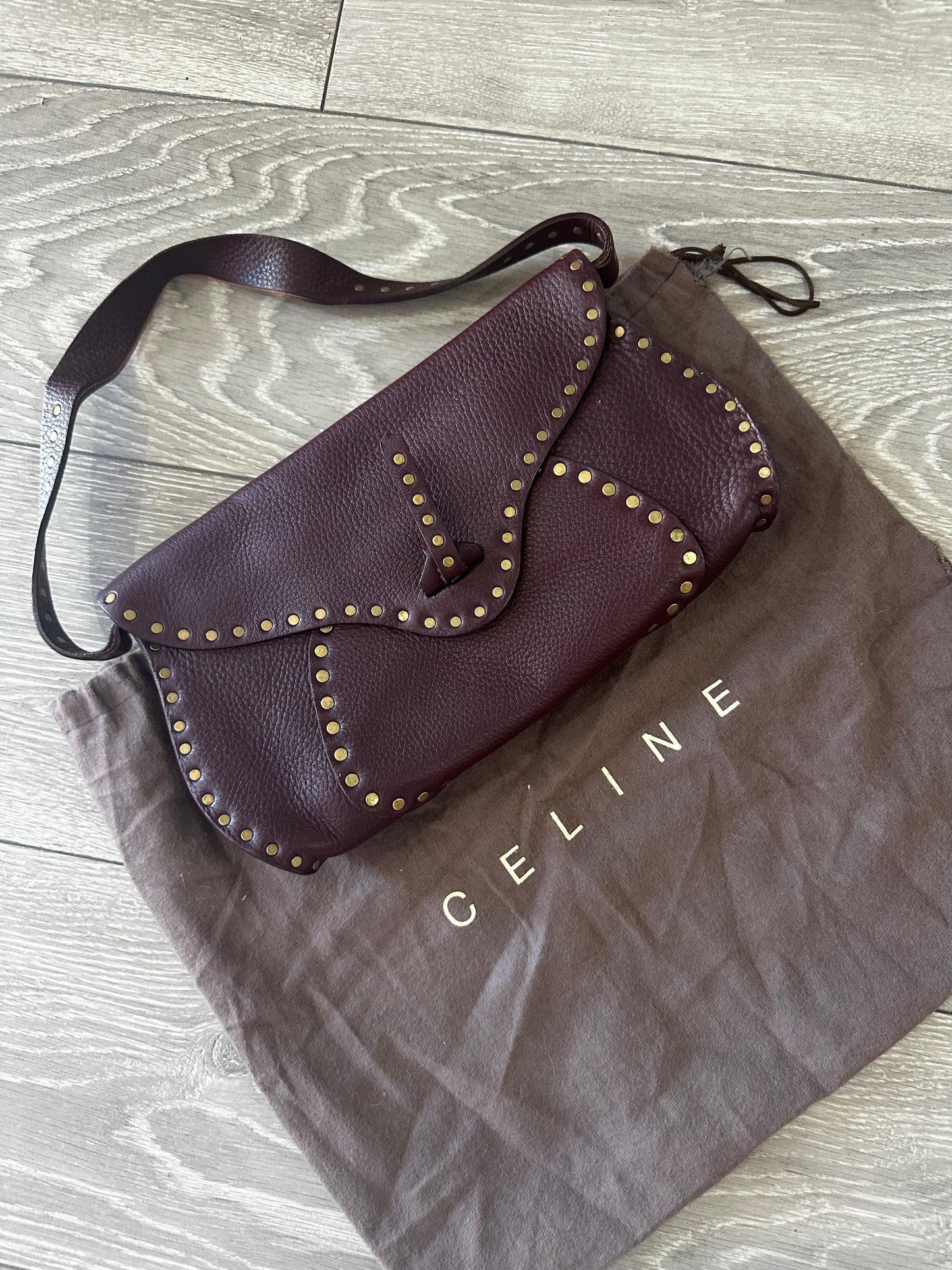 Brown Studded Celine Handbag