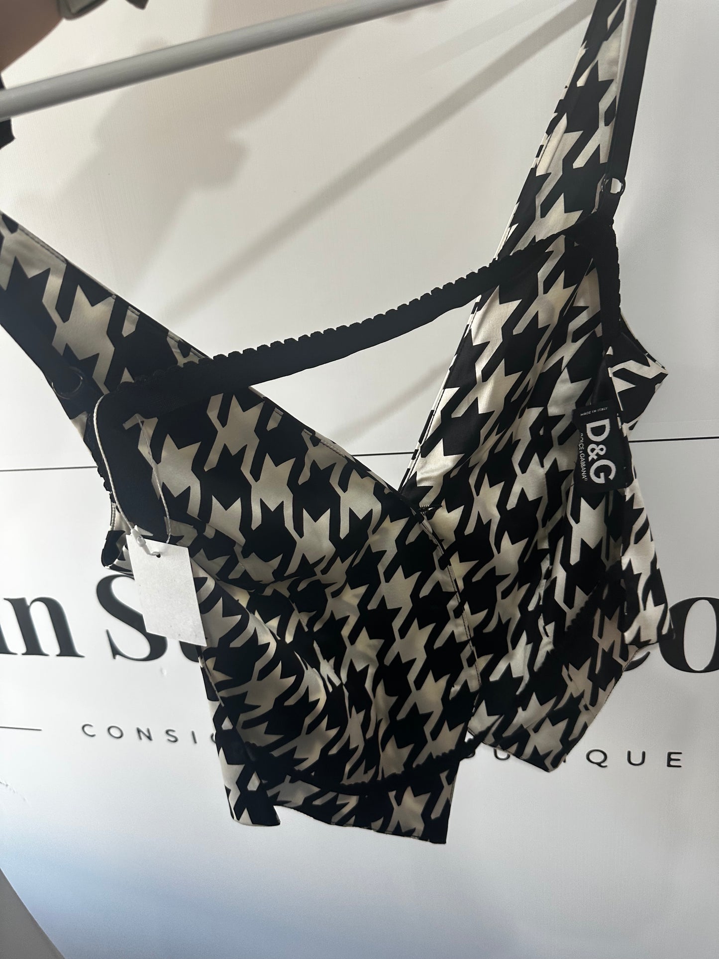 Houndstooth D&G Vintage Top, Size Medium