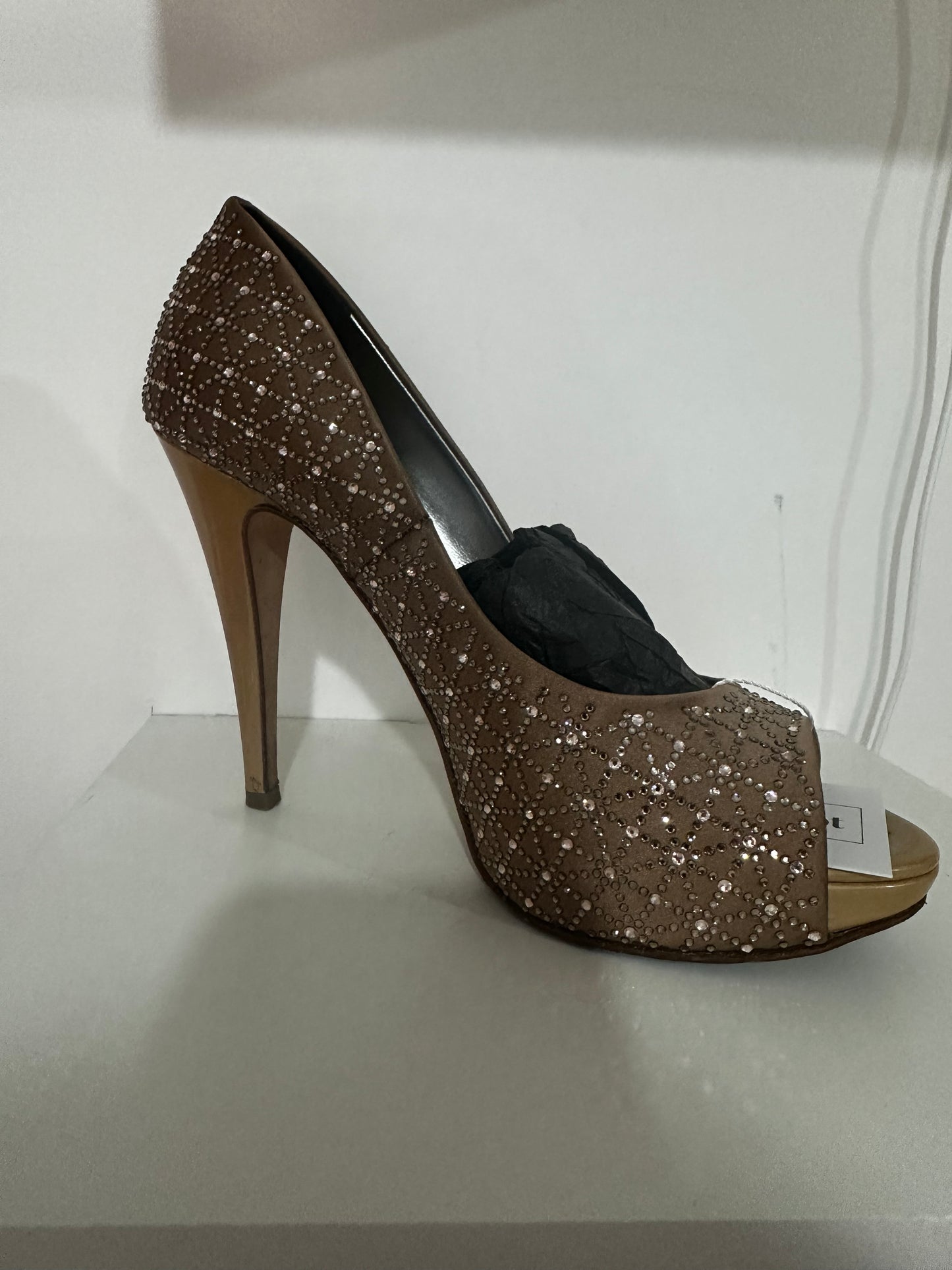 Brown & Sparkle Gina Heels, 39.5 - 6.5 UK