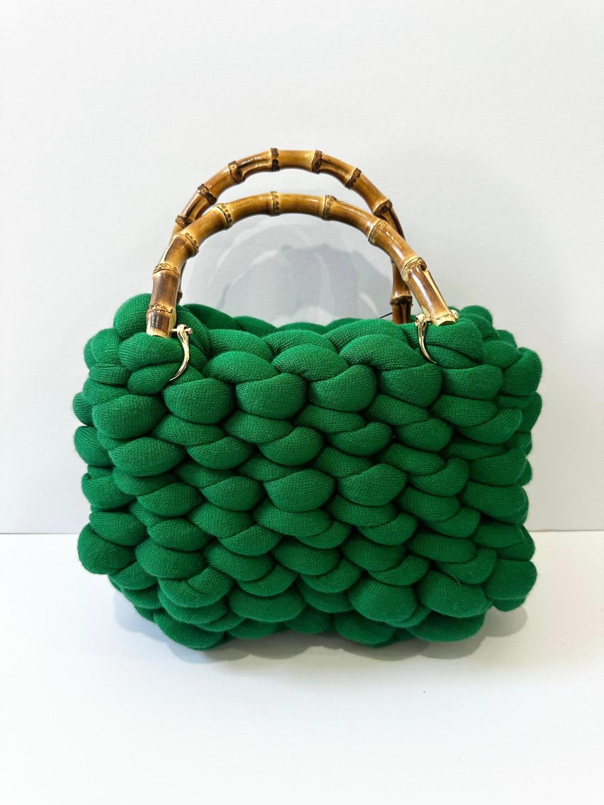 Green Woven Handbag
