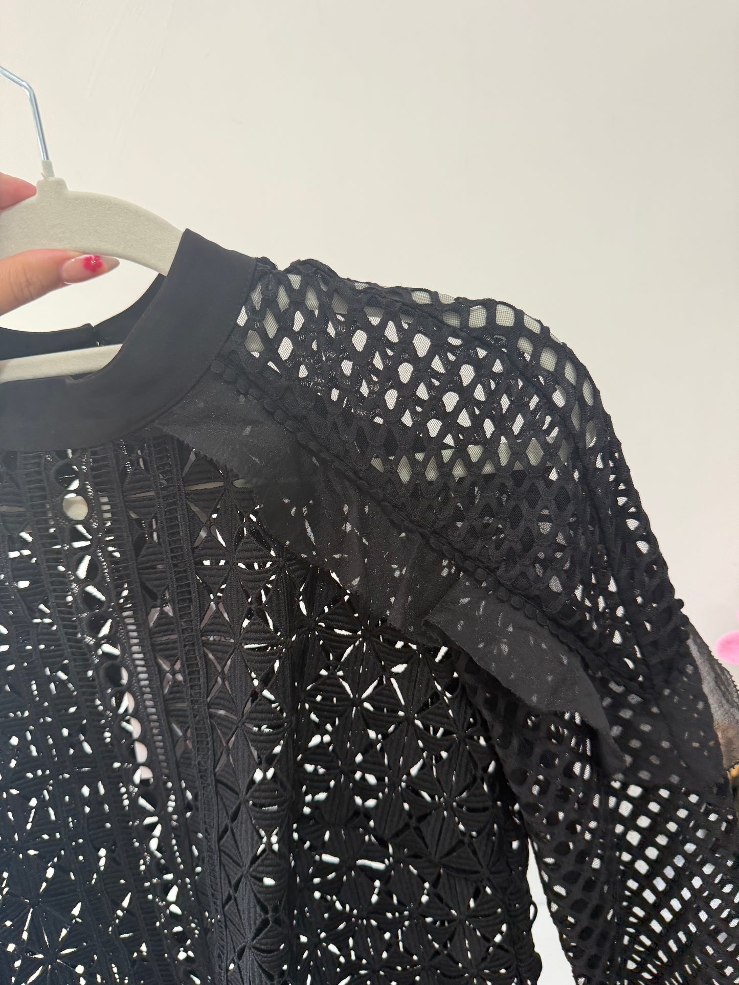 Preloved, Black Self-Portrait Shirt, UK 8