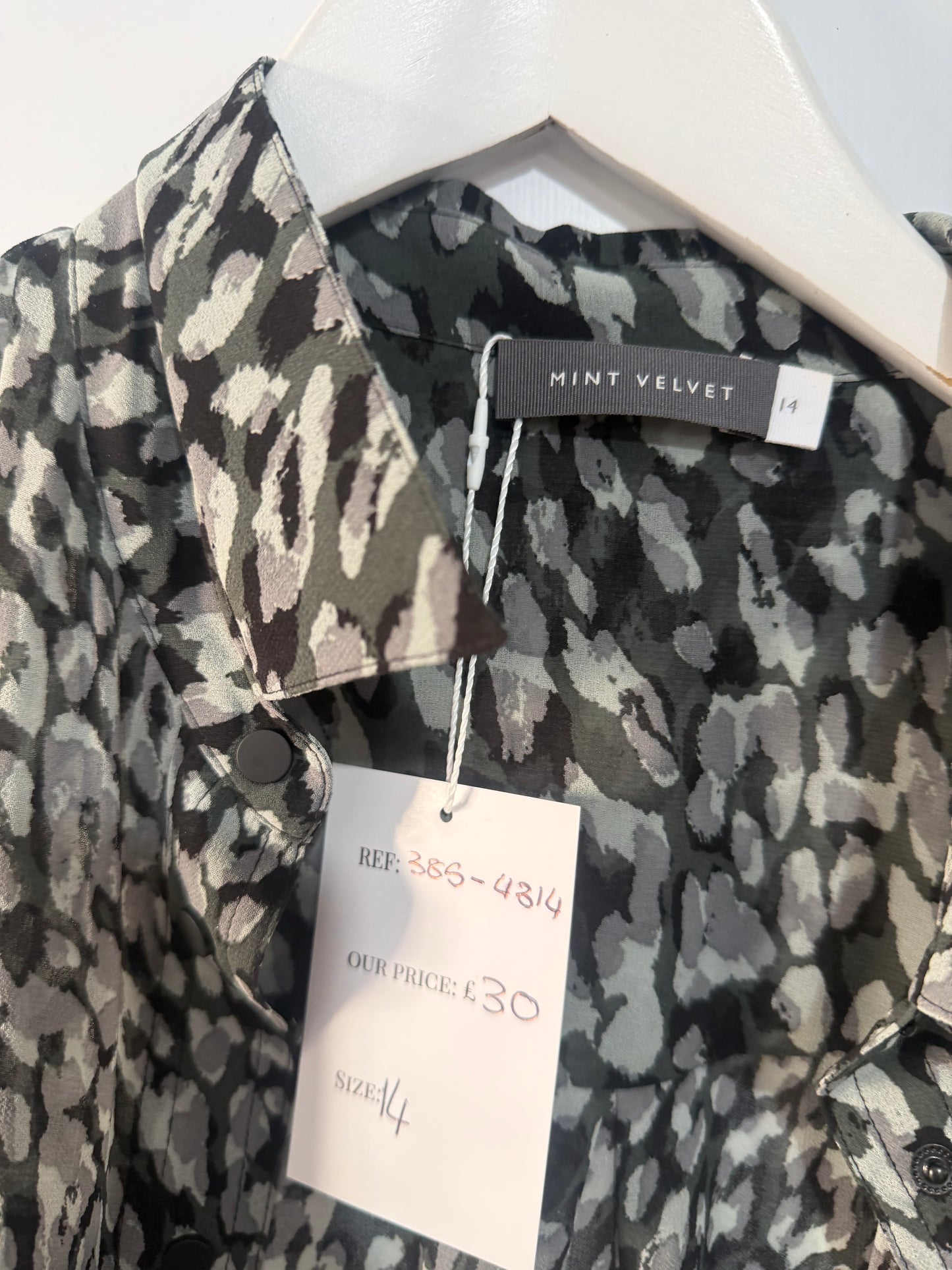 Grey Mint Velvet Blouse, Size 14