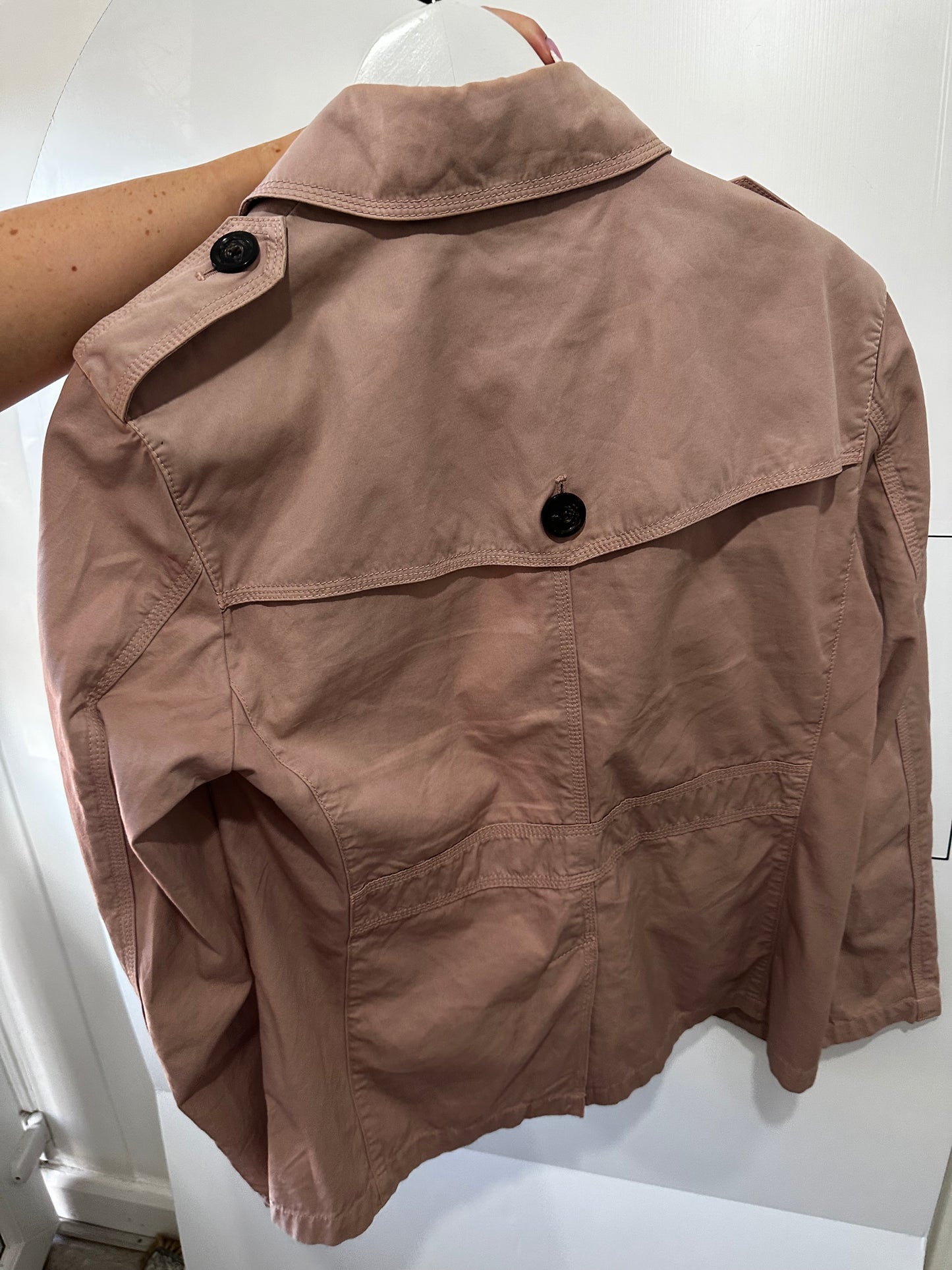 Dusky Pink Burberry Black Label Trench Coat, Size M
