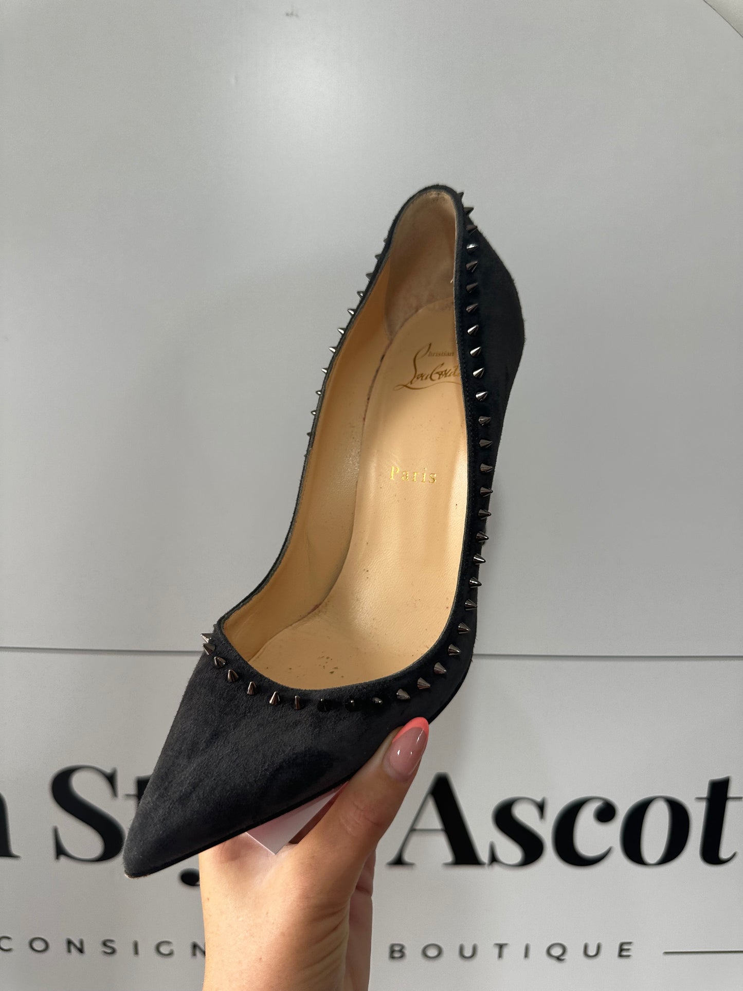 Grey Christian Louboutin Heels, Size 39 - UK 6