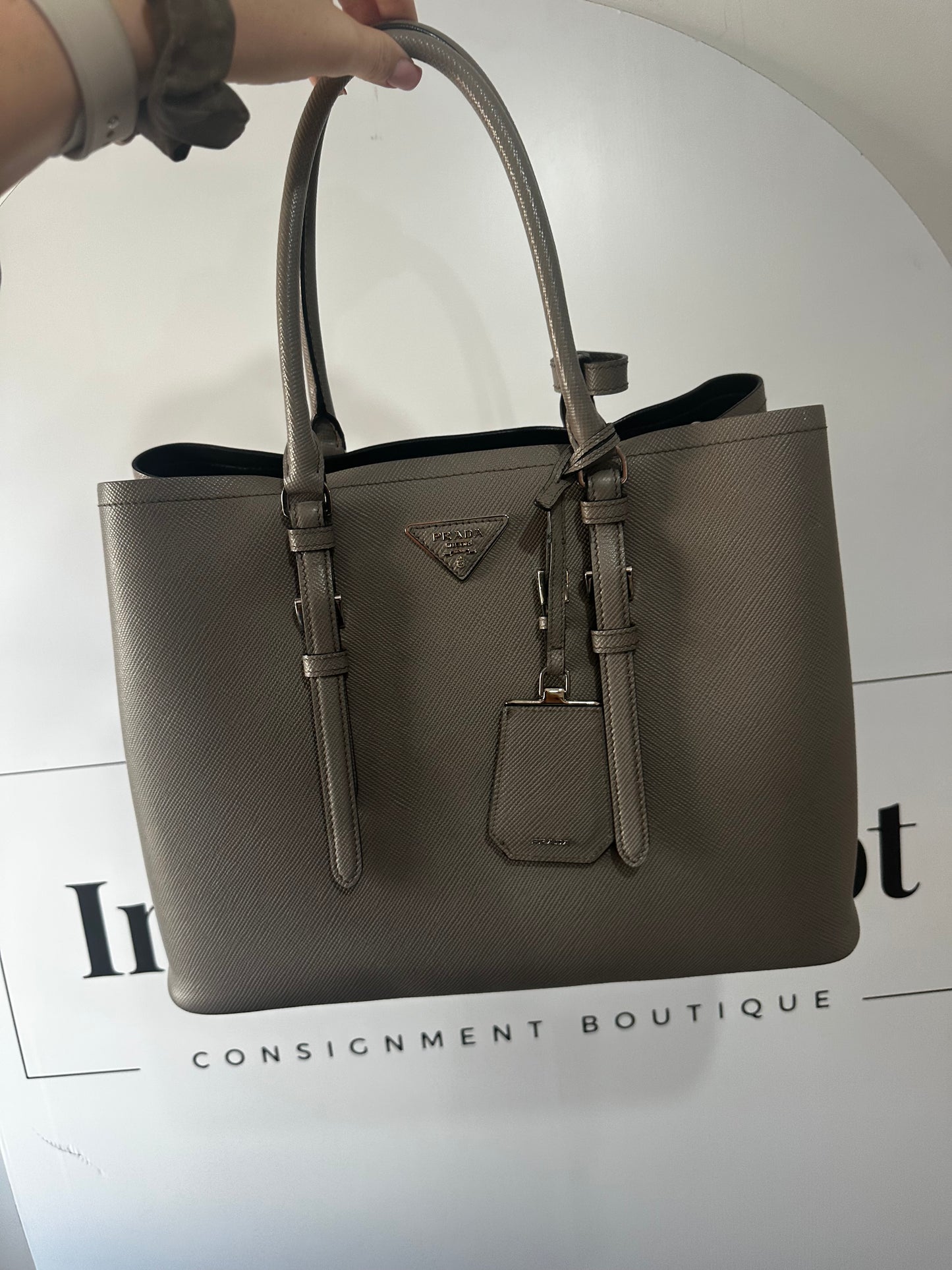Grey Prada Handbag
