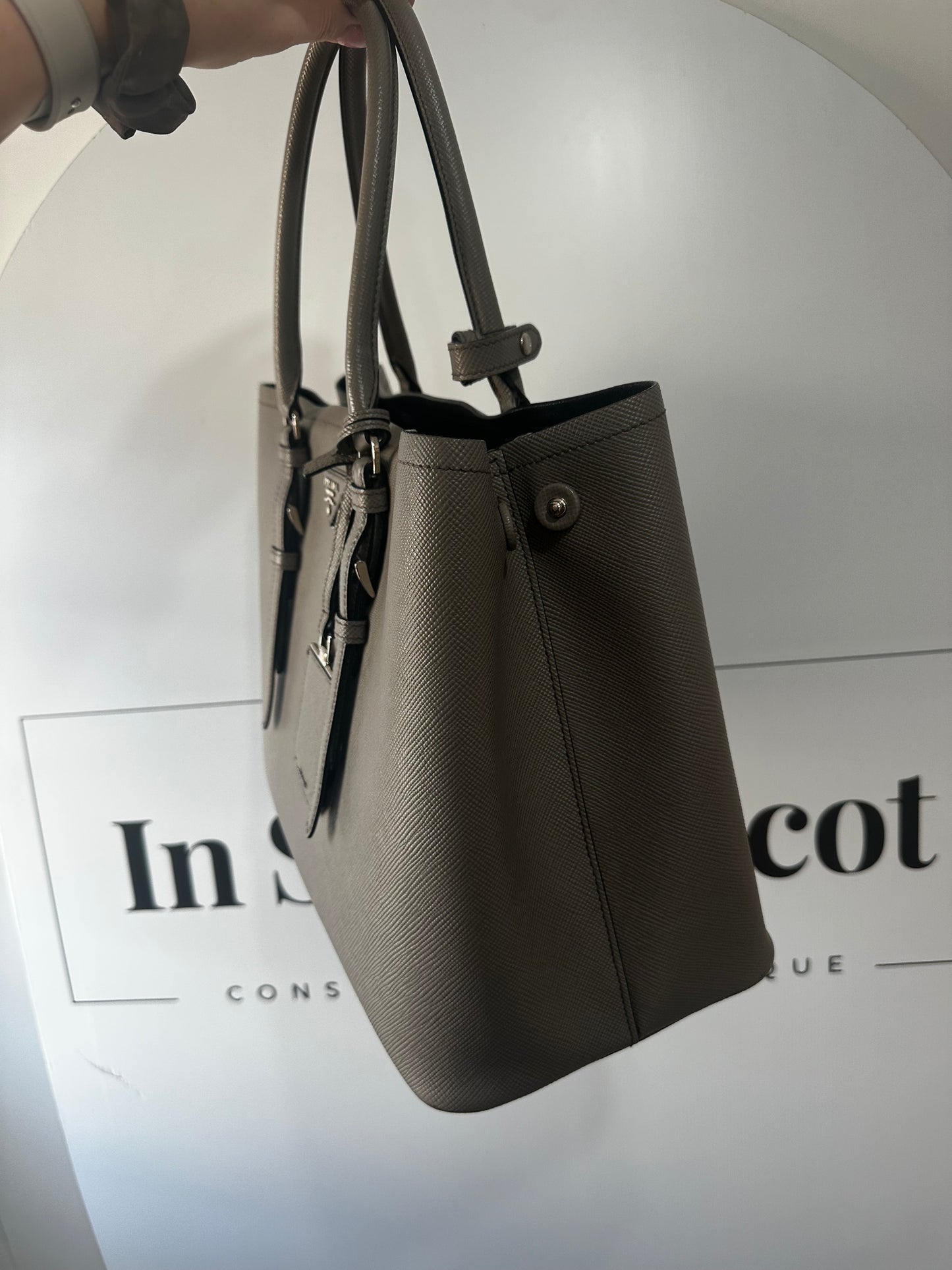 Grey Prada Handbag