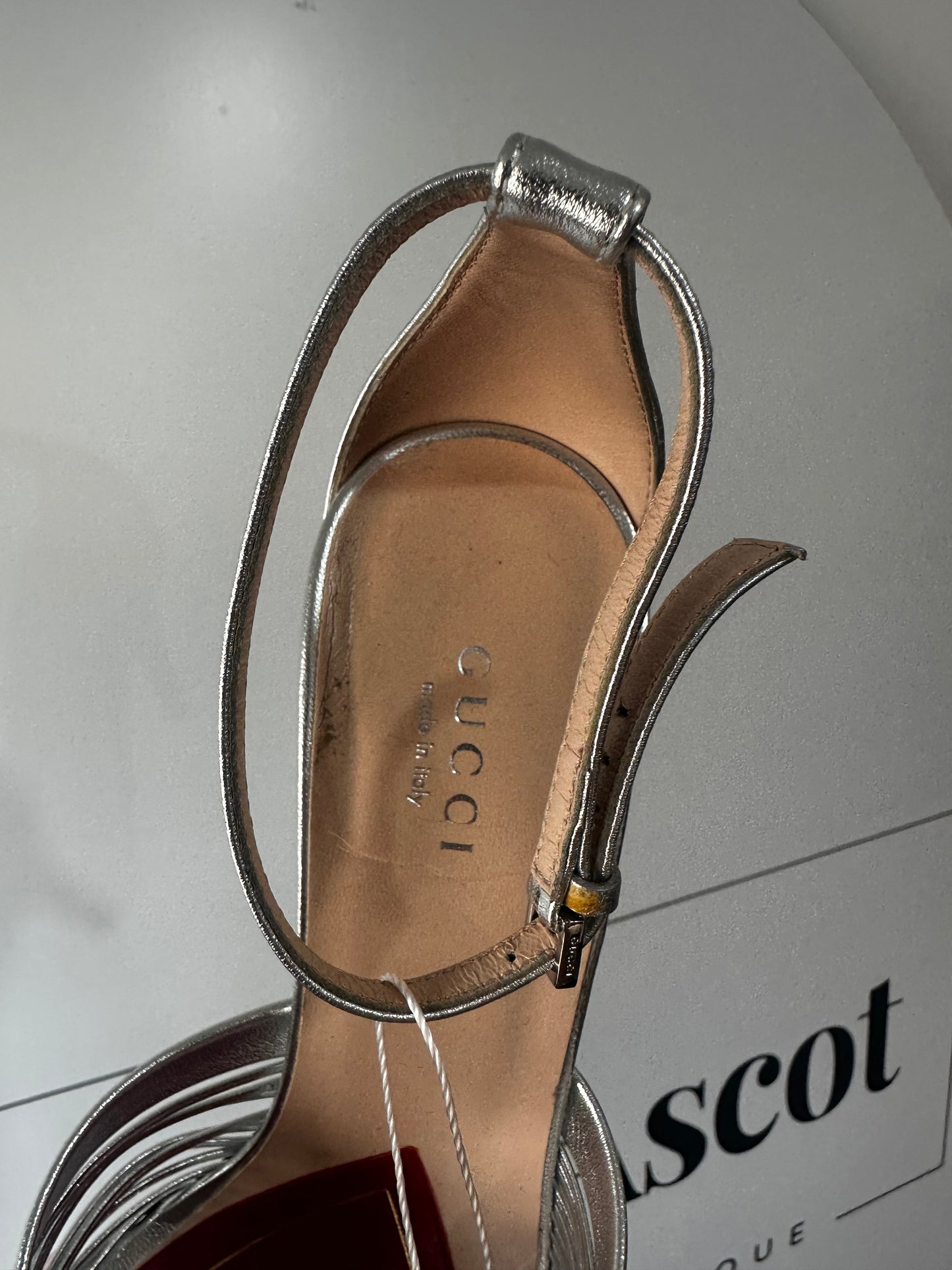 Silver Gucci Heels, Size 4.5/5