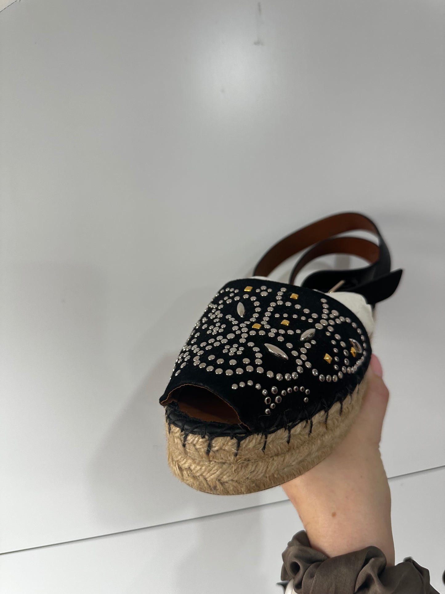 Black Valentino Espadrille Shoes, 7
