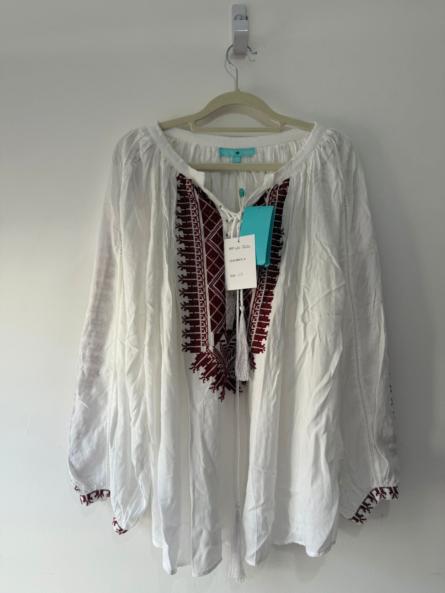 Pre-loved White Melissa Obabash Cover up, One Size, BNWT