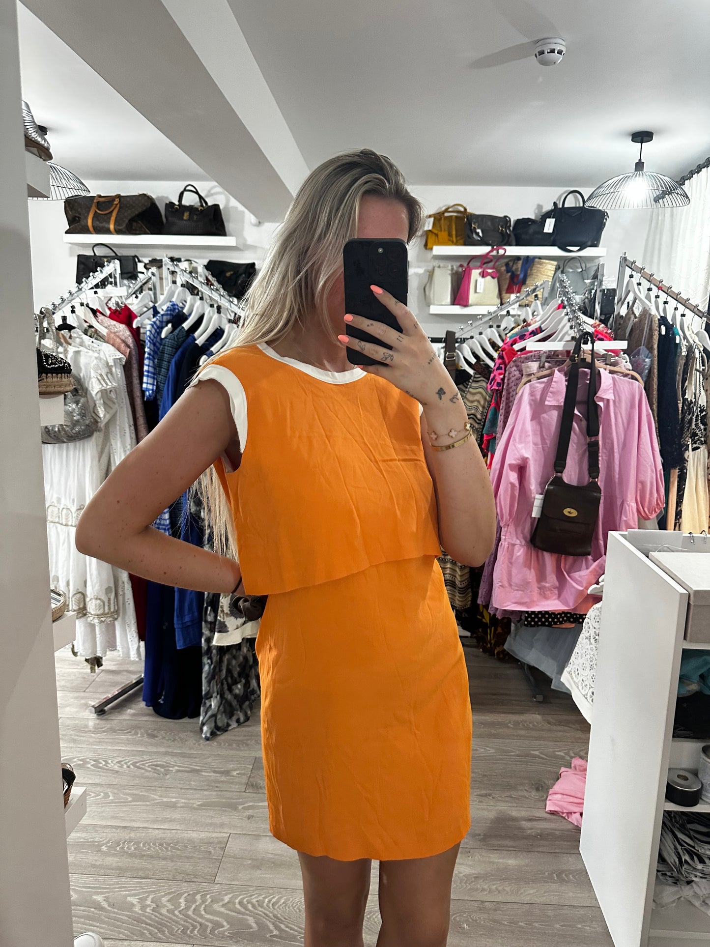 Orange Sandro Dress, Small