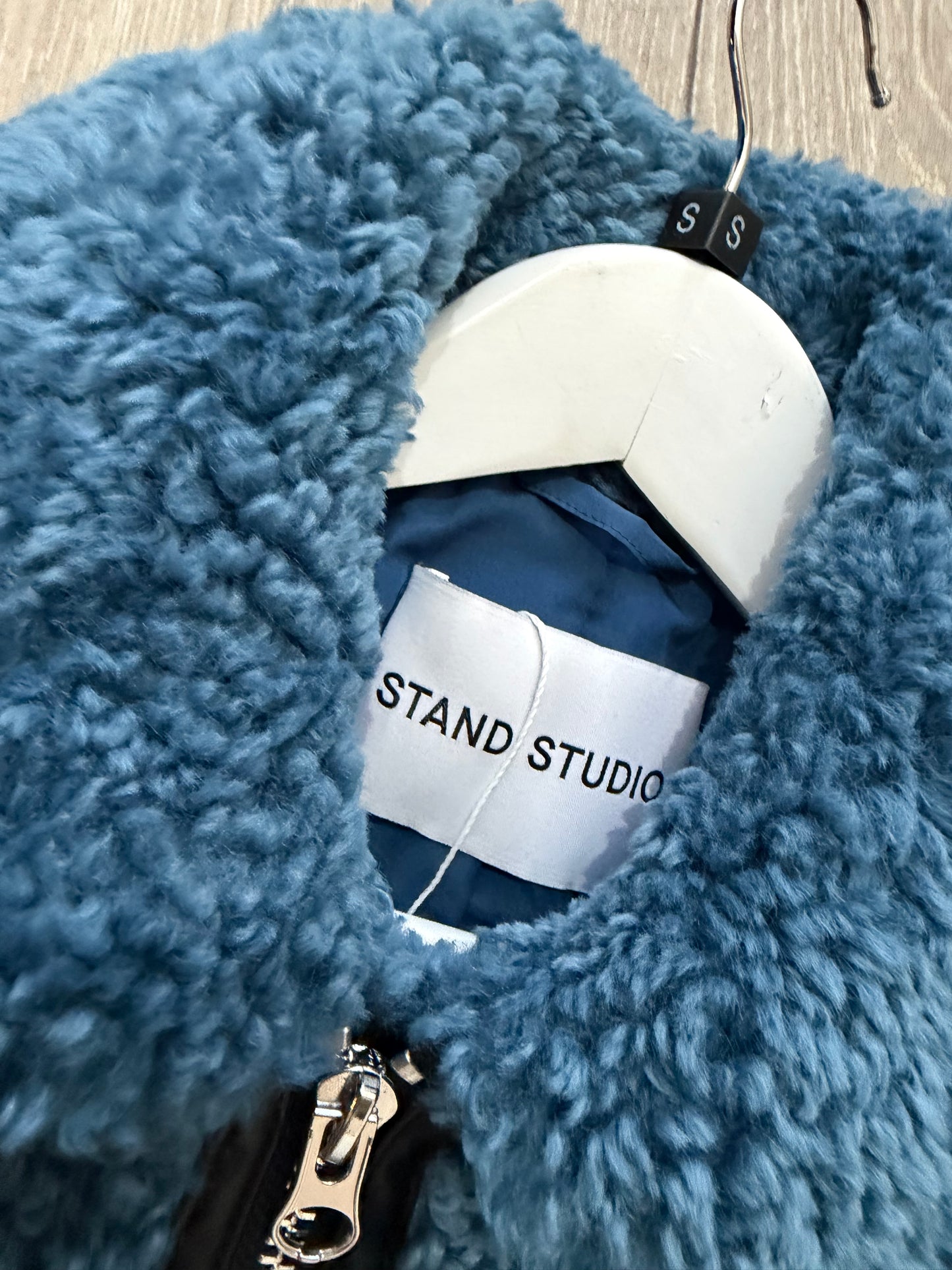 Blue Sherpa Stand Studio Jacket, Size 8/10